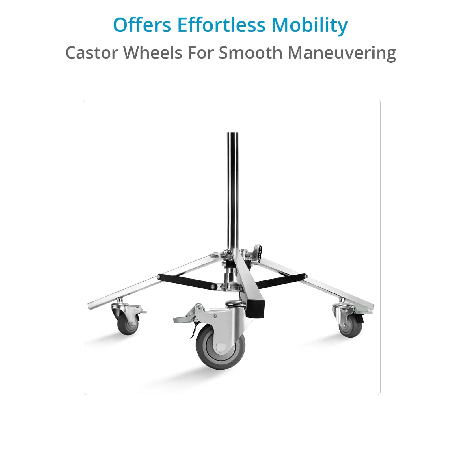 Baby 5/8” Jr. Roller Support Stand w Wheels for Studio, Photography | Max. Height: 9.5 Feet