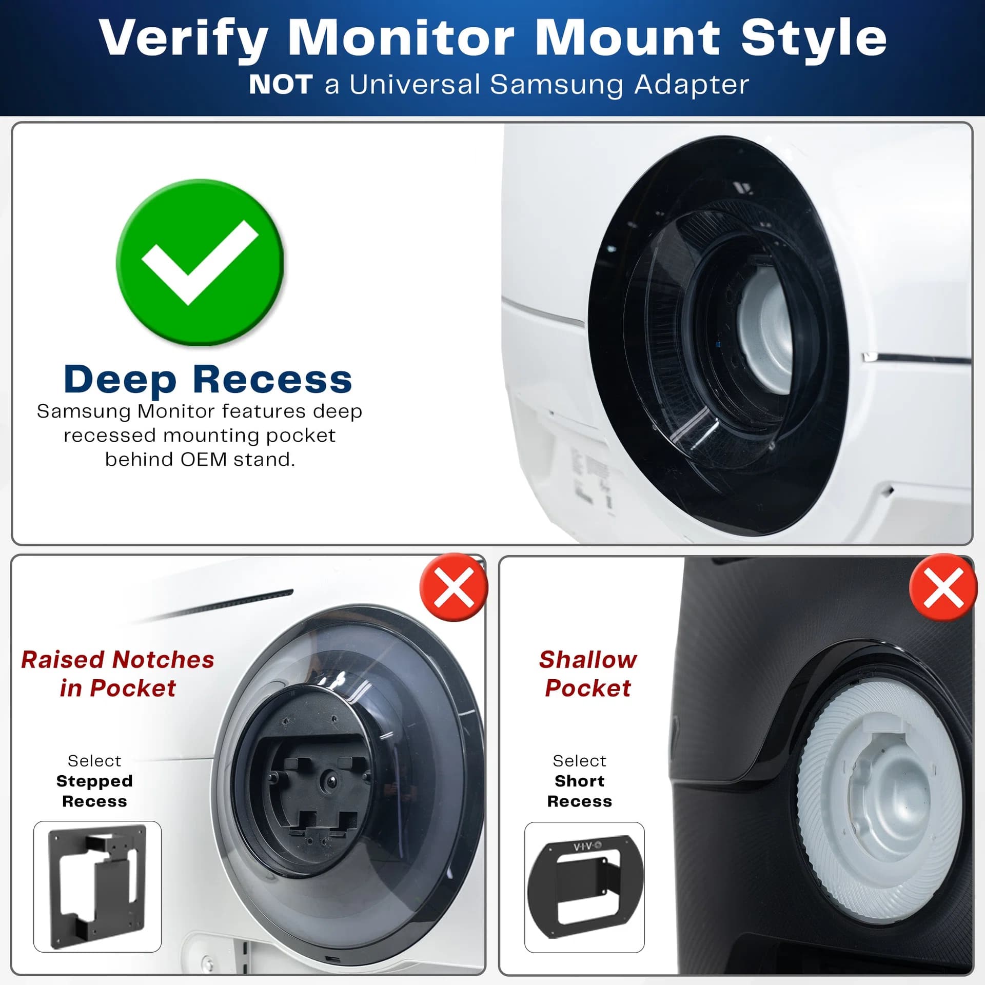 VESA Adapter Designed for Compatible Samsung Models
