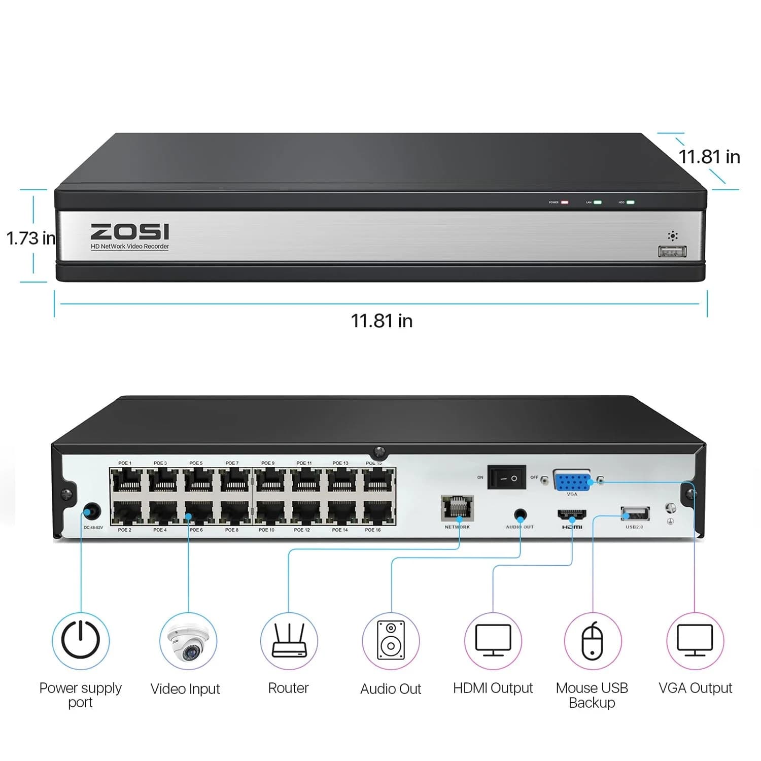 [Pre sale] 4K 16 Channel Network Video Recorder PoE NVR + 4TB Hard Drive
