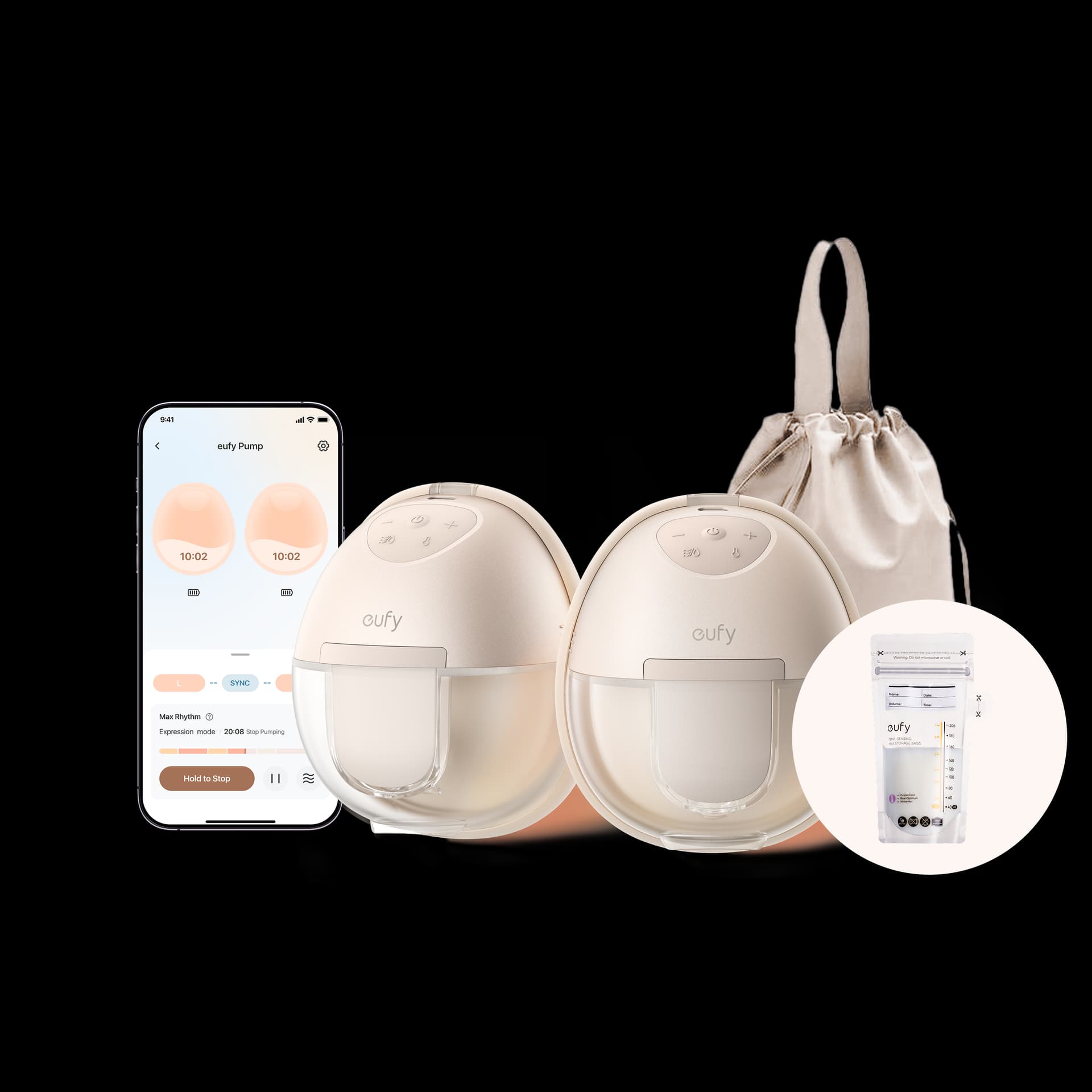 eufy Breast Pump S1 & Milk Bags(120 Pieces)