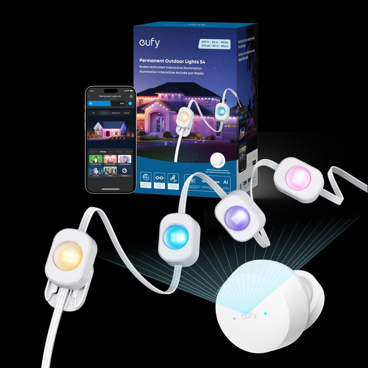 eufy Permanent Outdoor Lights S4 (200 ft with 144 LED Lights)