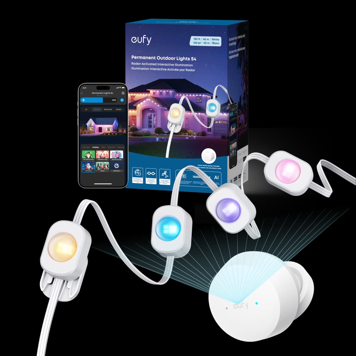 eufy Permanent Outdoor Lights S4 (150 ft with 108 LED Lights)