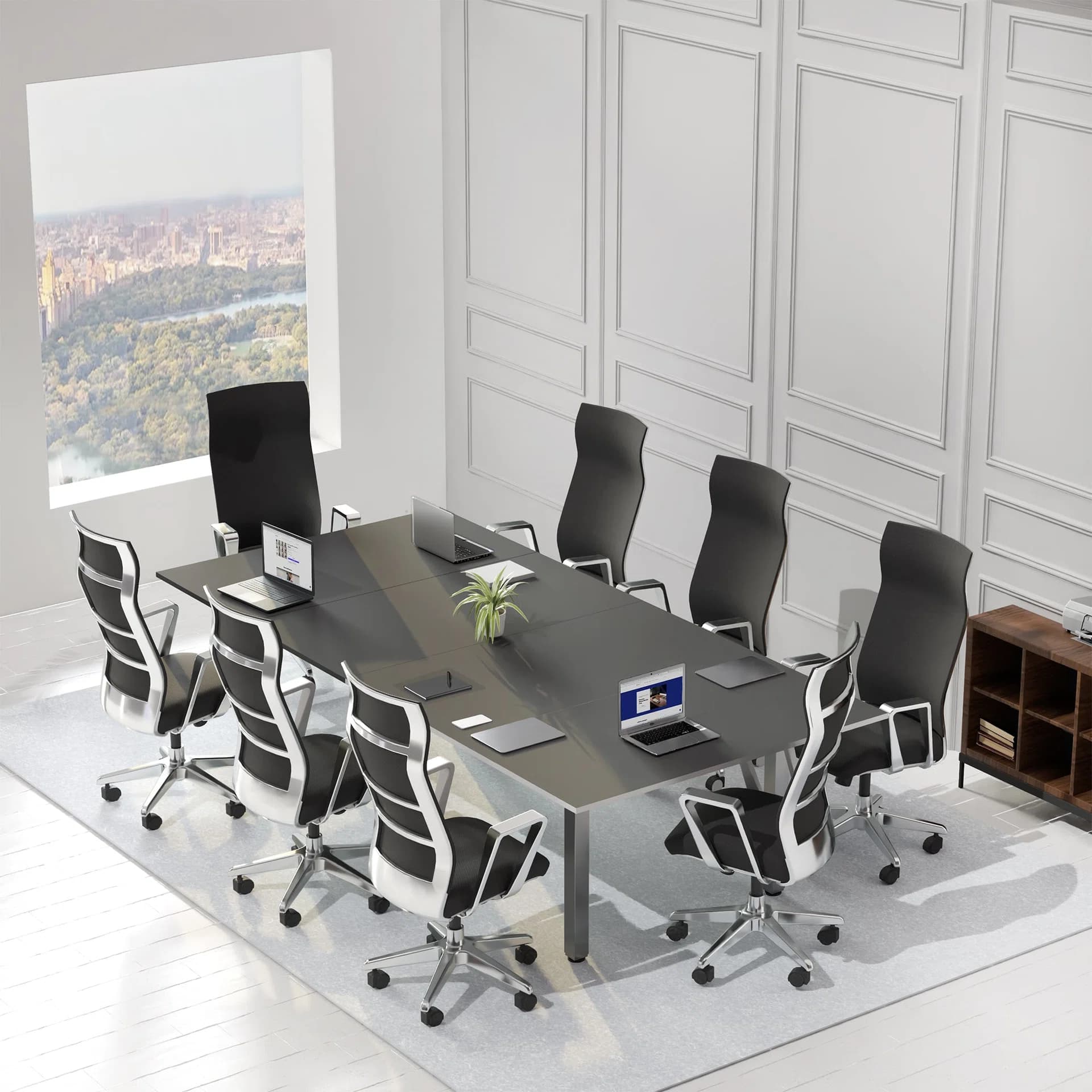 40 Series - 95" x 55" Dual Motor 4-Leg Conference Table with Square Corner Top