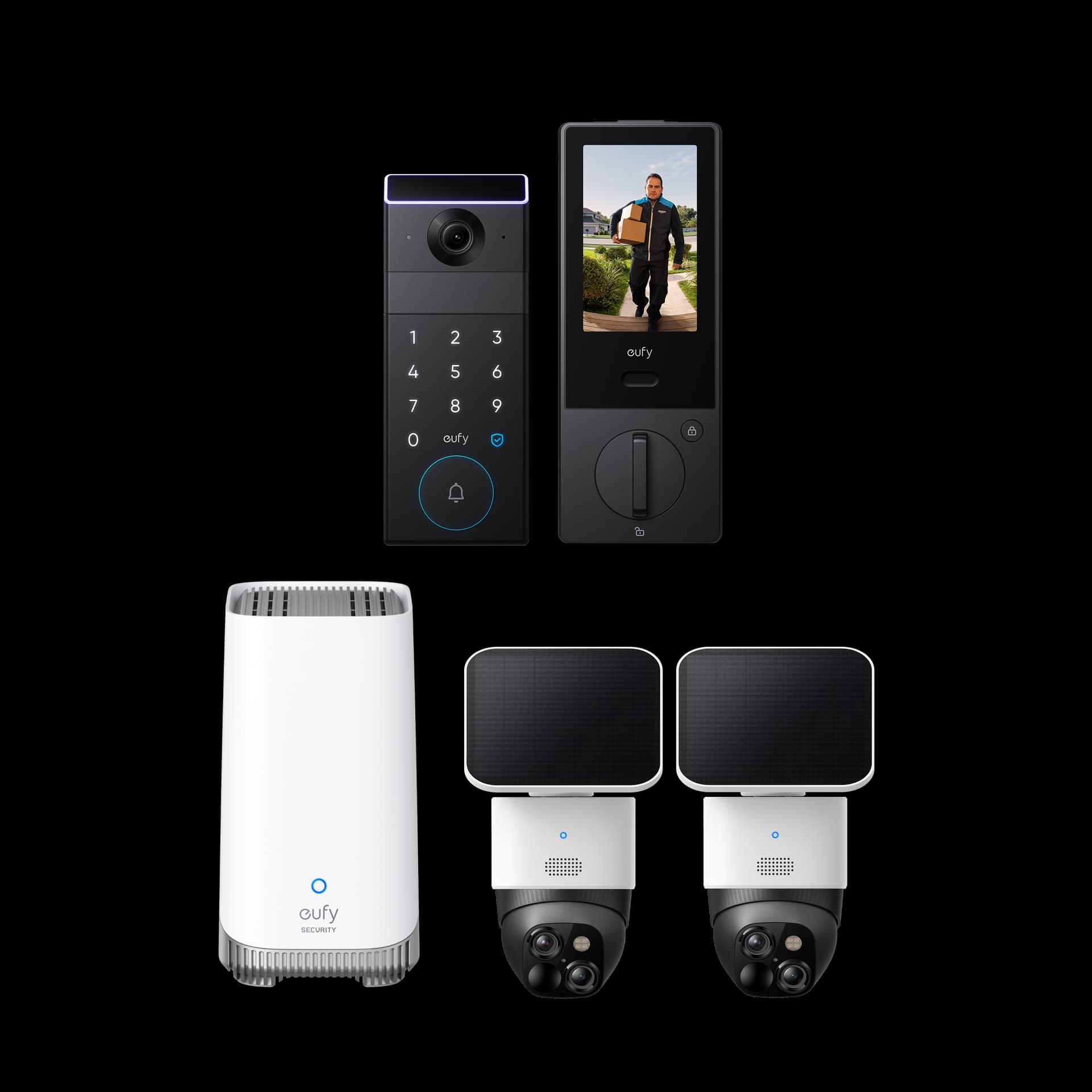 eufy SoloCam S340 (2-Cam Pack) + FamiLock S3 Max + HomeBase™ S380