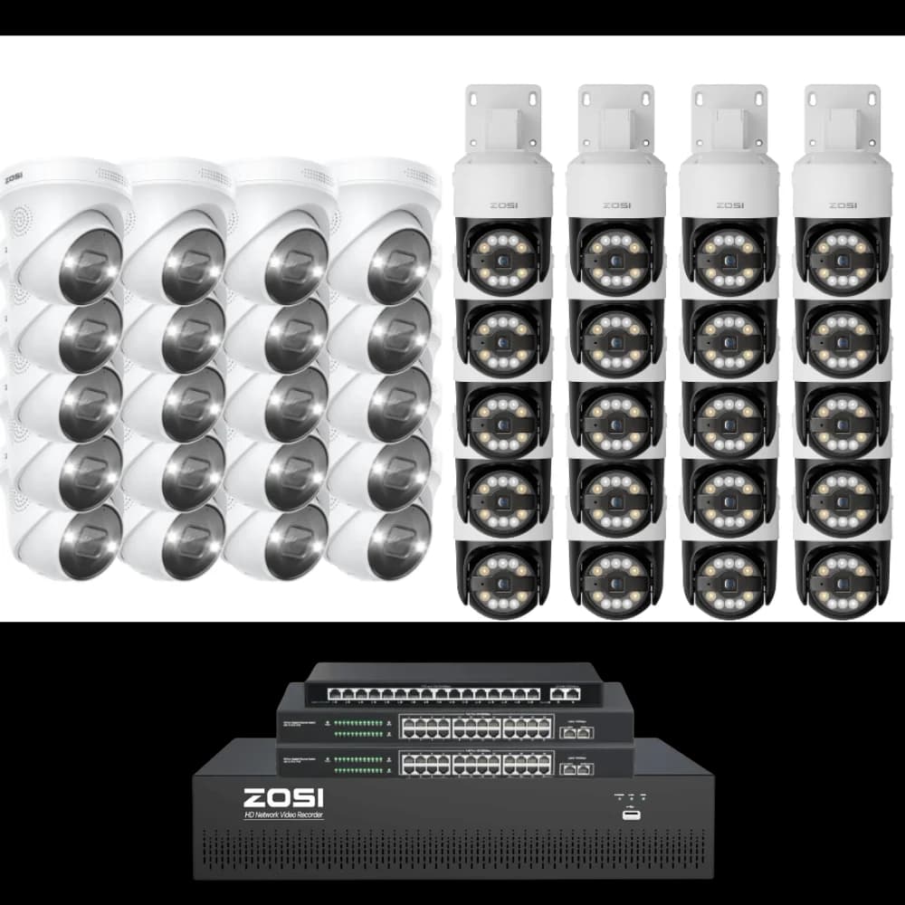 C296/C225 64-Camera White 4K 64-Channel PoE System — 16TB