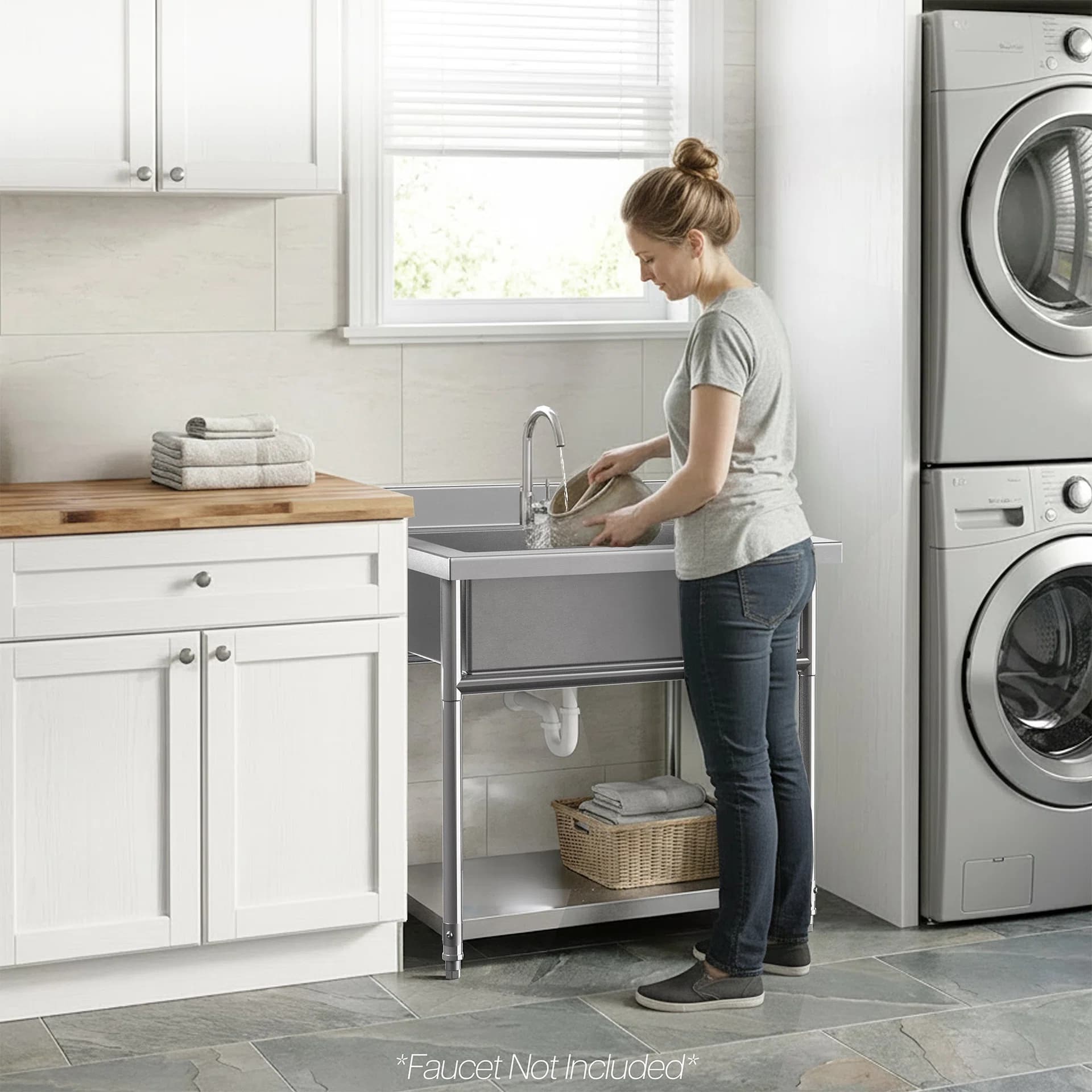 Life Finds by VIVO Stainless Steel Single Bowl Large Utility Sink