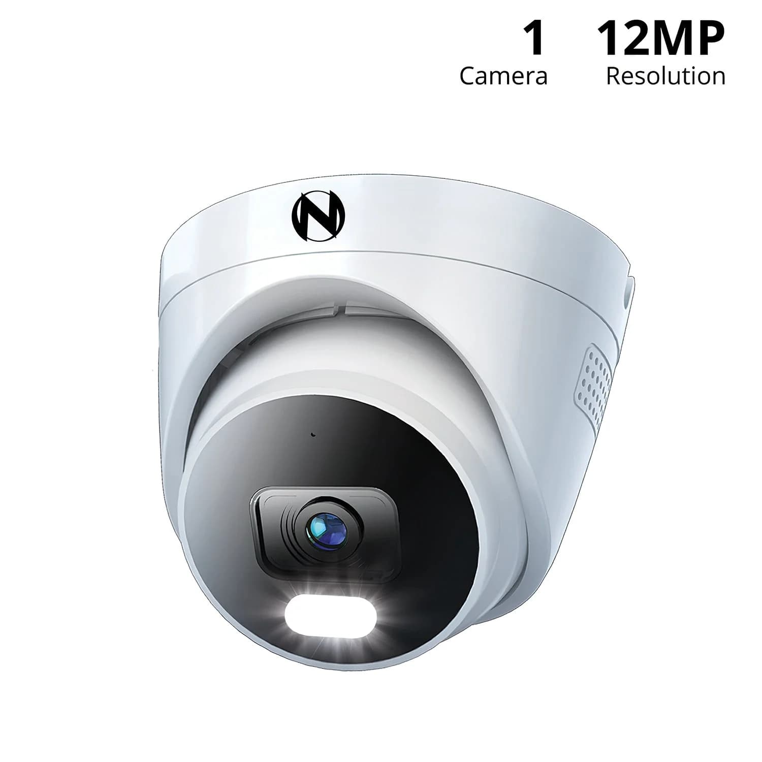 Add On Wired IP 4K+ 12MP Deterrence Dome Camera with 2-Way Audio - 1 Pack - White