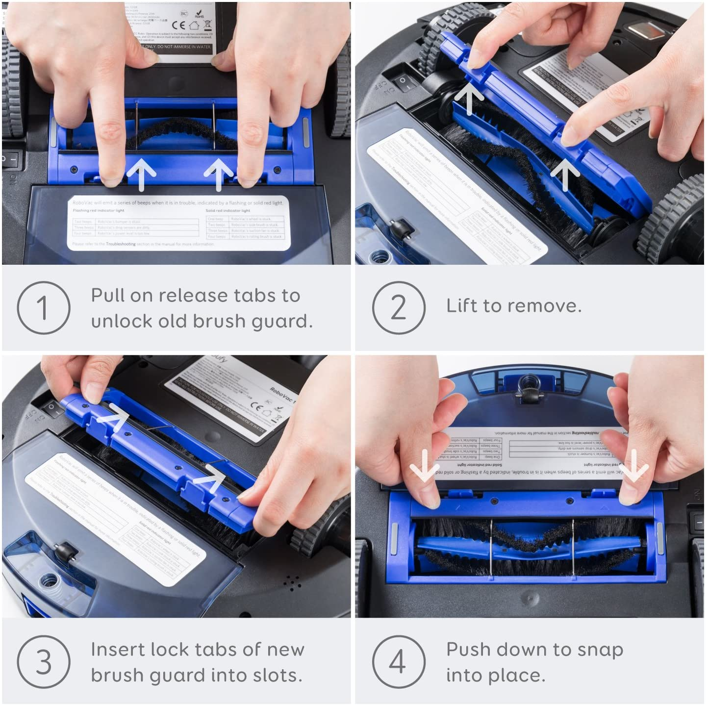 Eufy Brush guard, Compatible with RoboVac 11S, 11S Plus, 12, 15C, 15T, 25C, 30, 30C