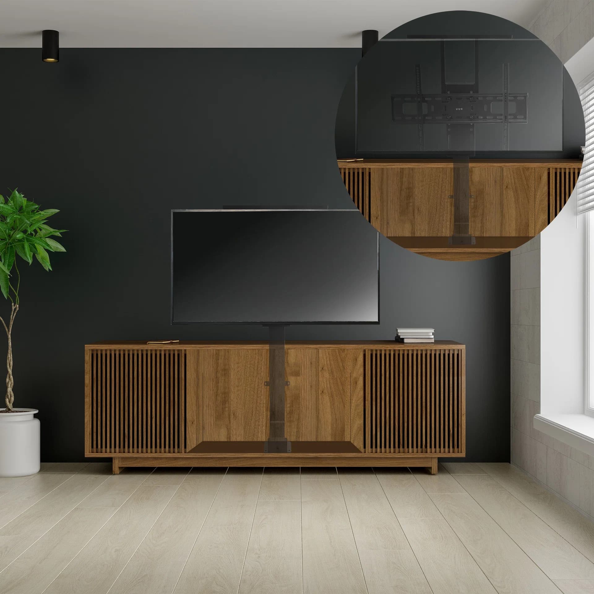 Motorized TV Stand with Remote Control - 37" to 77" Screens