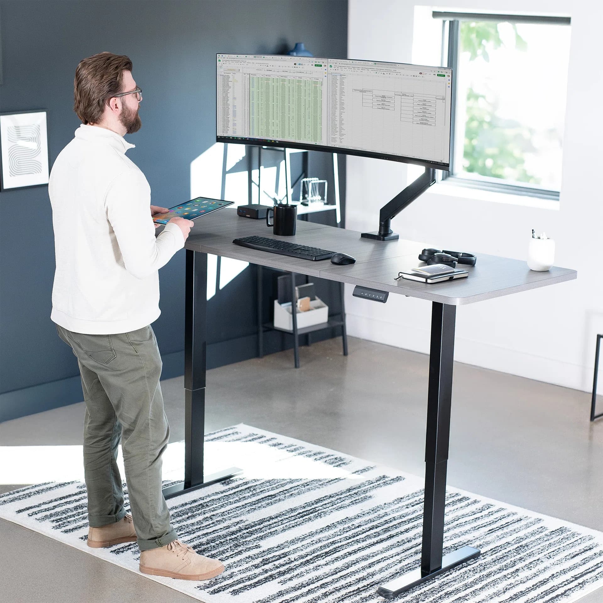Electric Dual Motor Desk Frame with Memory Controller