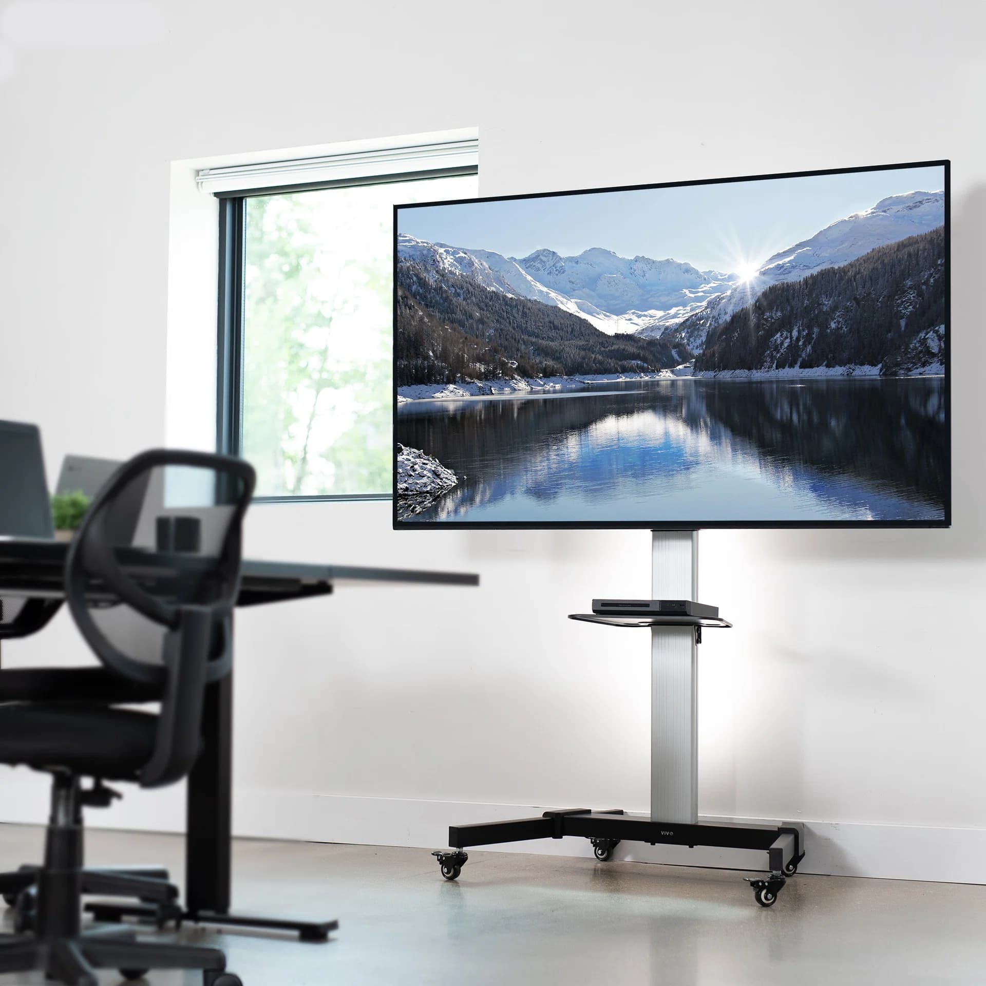 Silver TV Cart - 32" to 83" Screens
