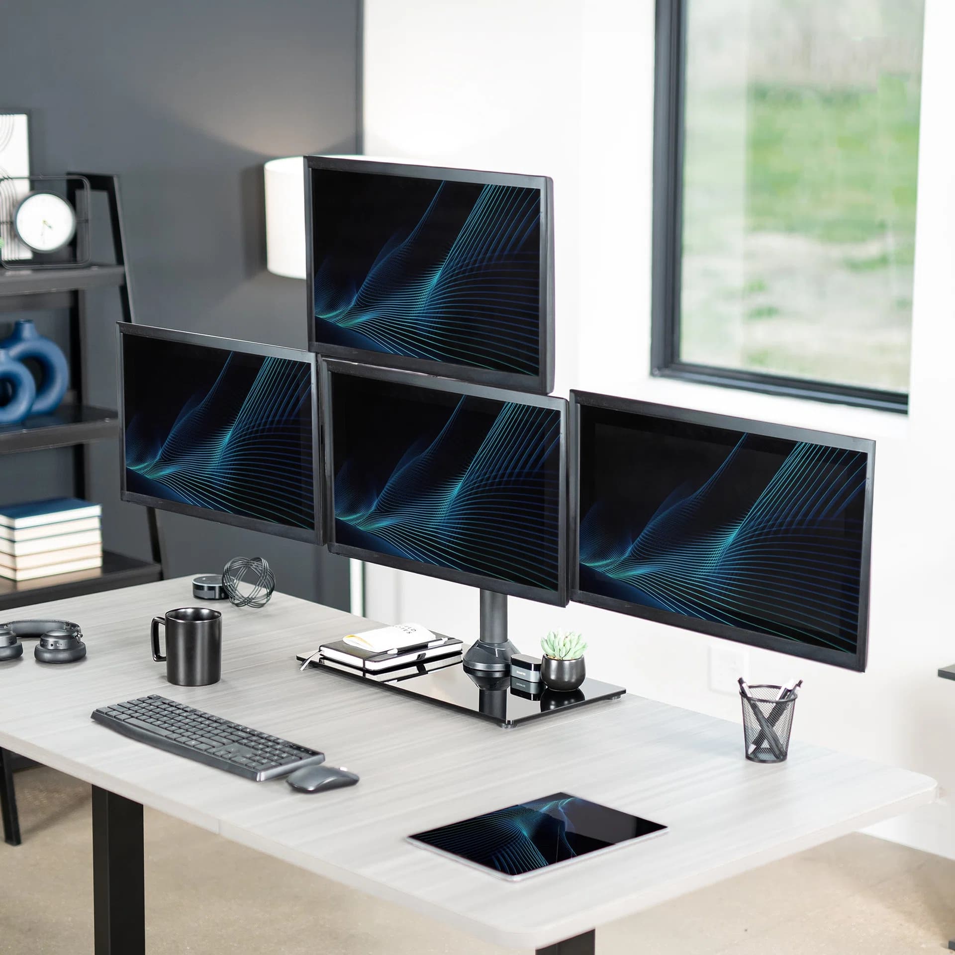Quad Monitor Desk Stand - 13” to 24" Screens