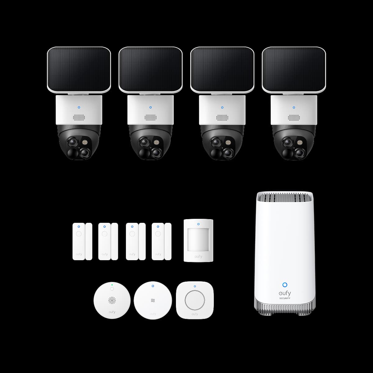 eufy SoloCam S340 (4-Cam Kit) with Alarm System + HomeBase™ S380