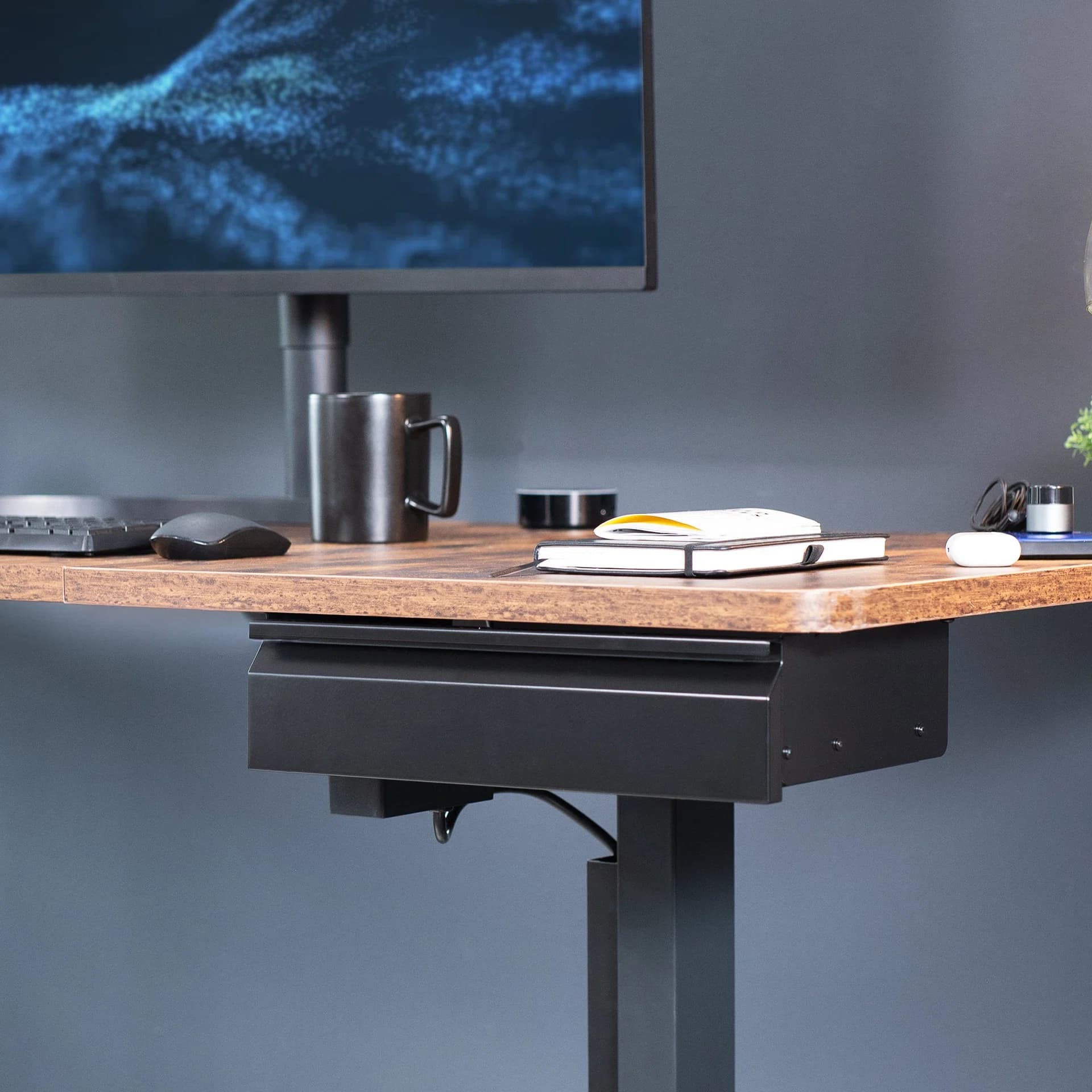Pull Out 16" Under Desk Drawer with Power Strip