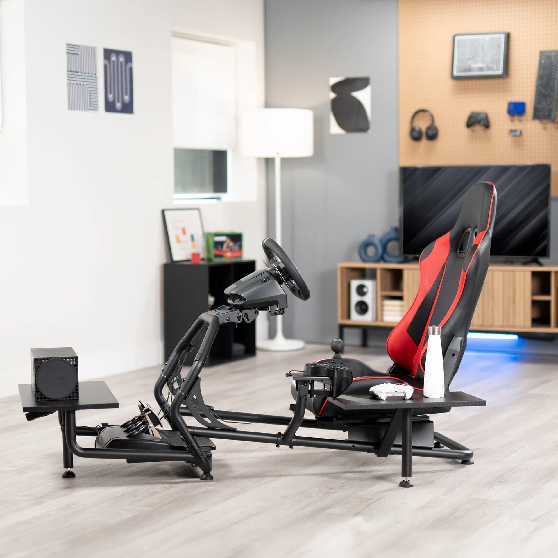 Racing Simulator Cockpit with Shelf Kit