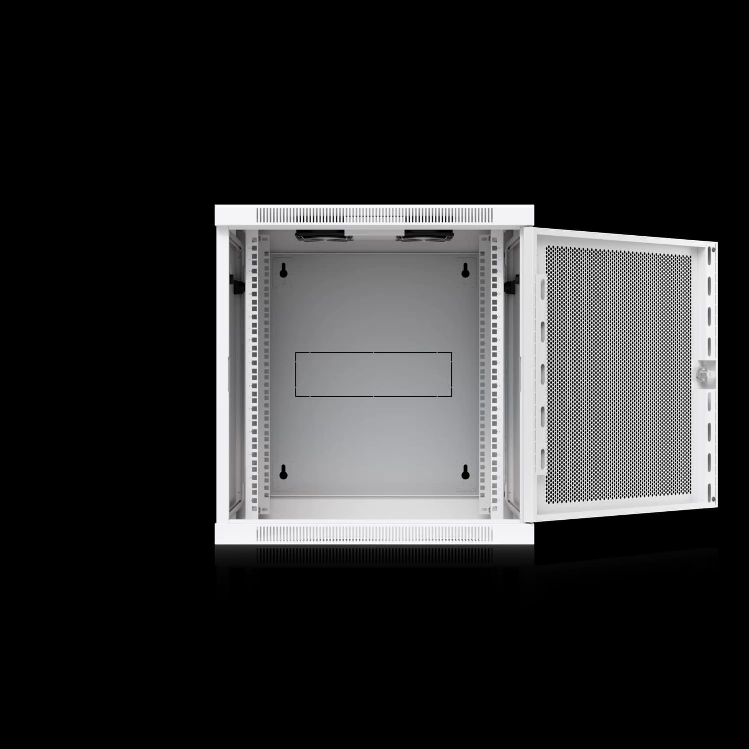 12U Rack Cabinet, Swing, Perforated Door