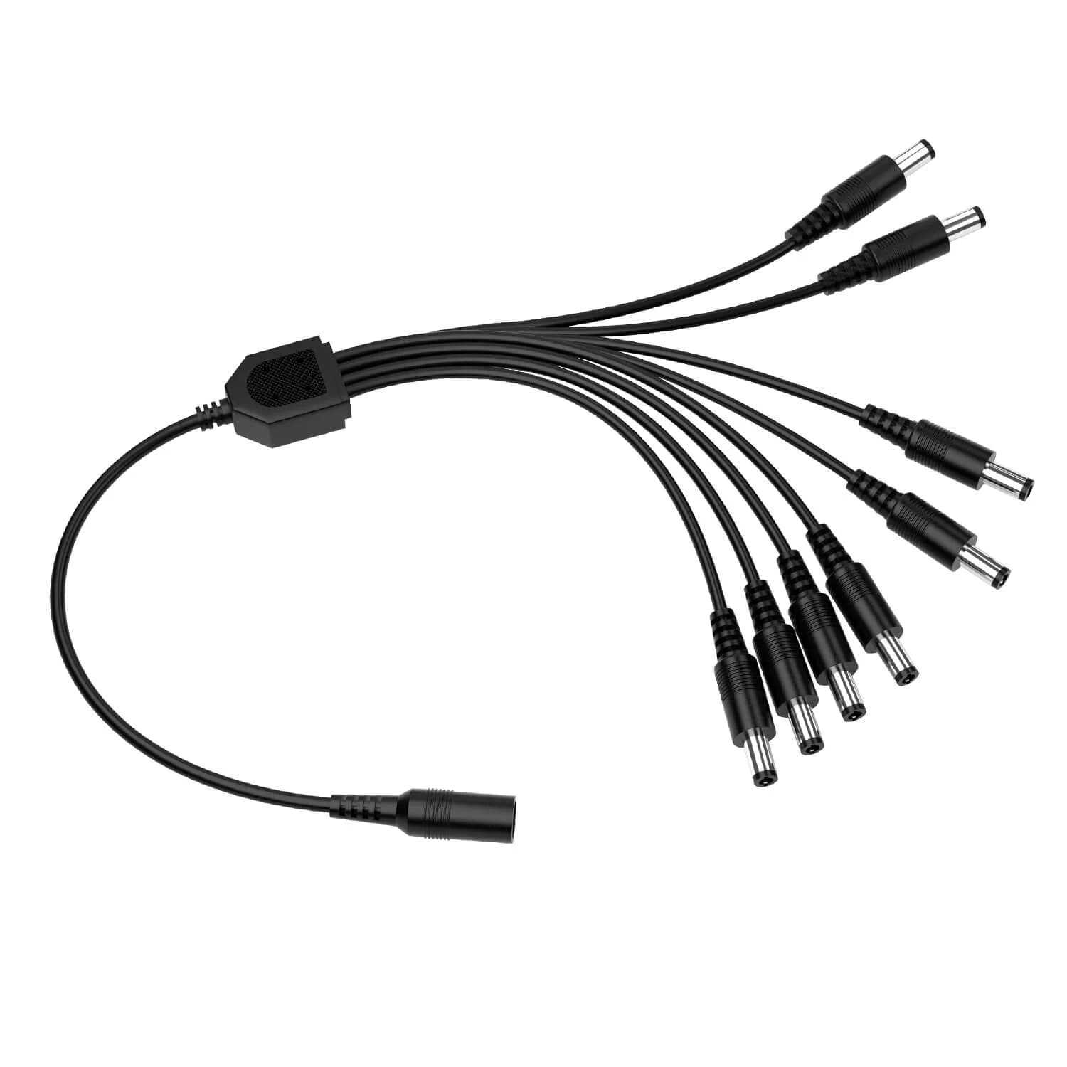 DC 1 to 4 Power Splitter Cord, DC 1 to 8 Power Splitter Cord, Y Adapter