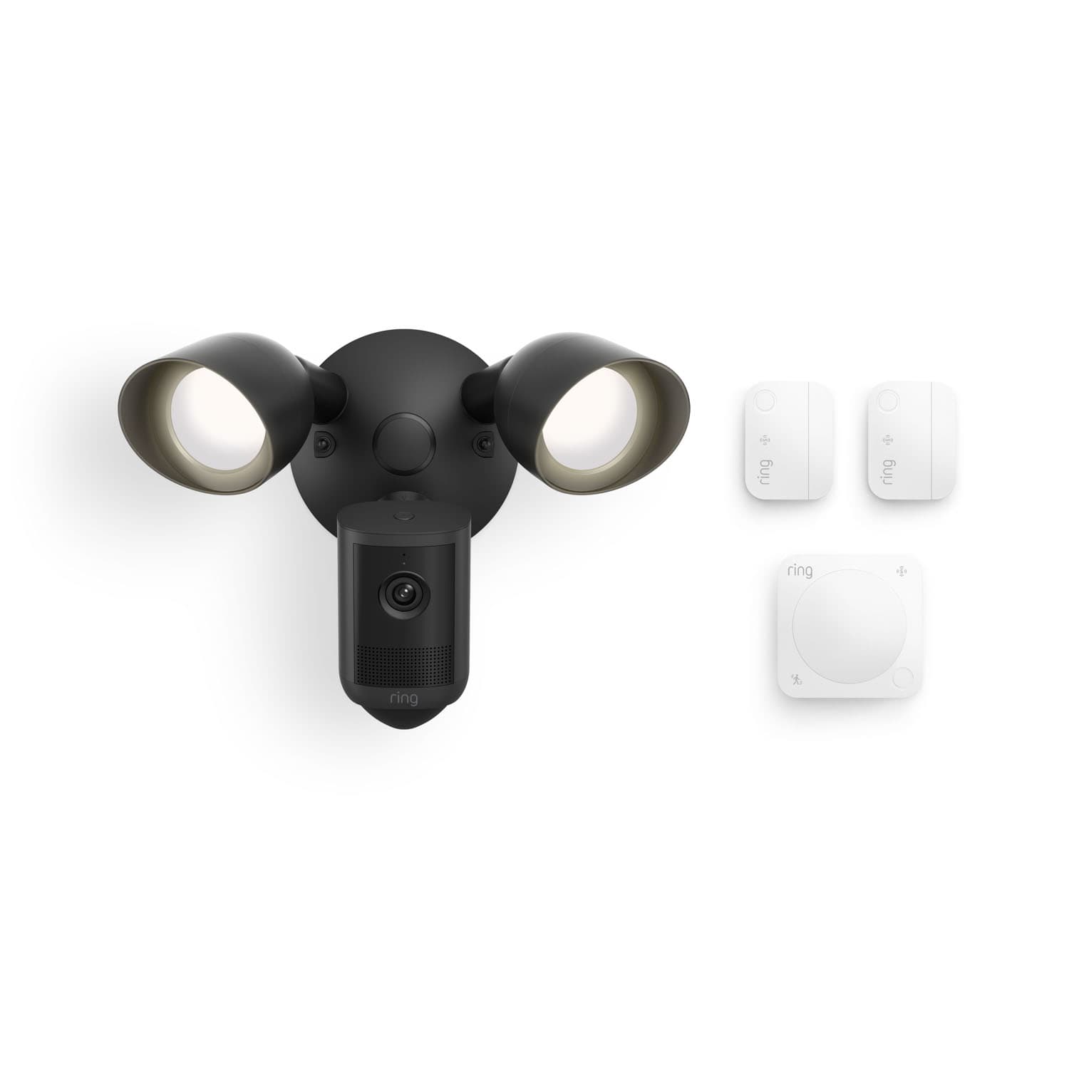 Floodlight Cam, Wired (Newest Model) + 2 Window & Door Sensors + Motion Detector
