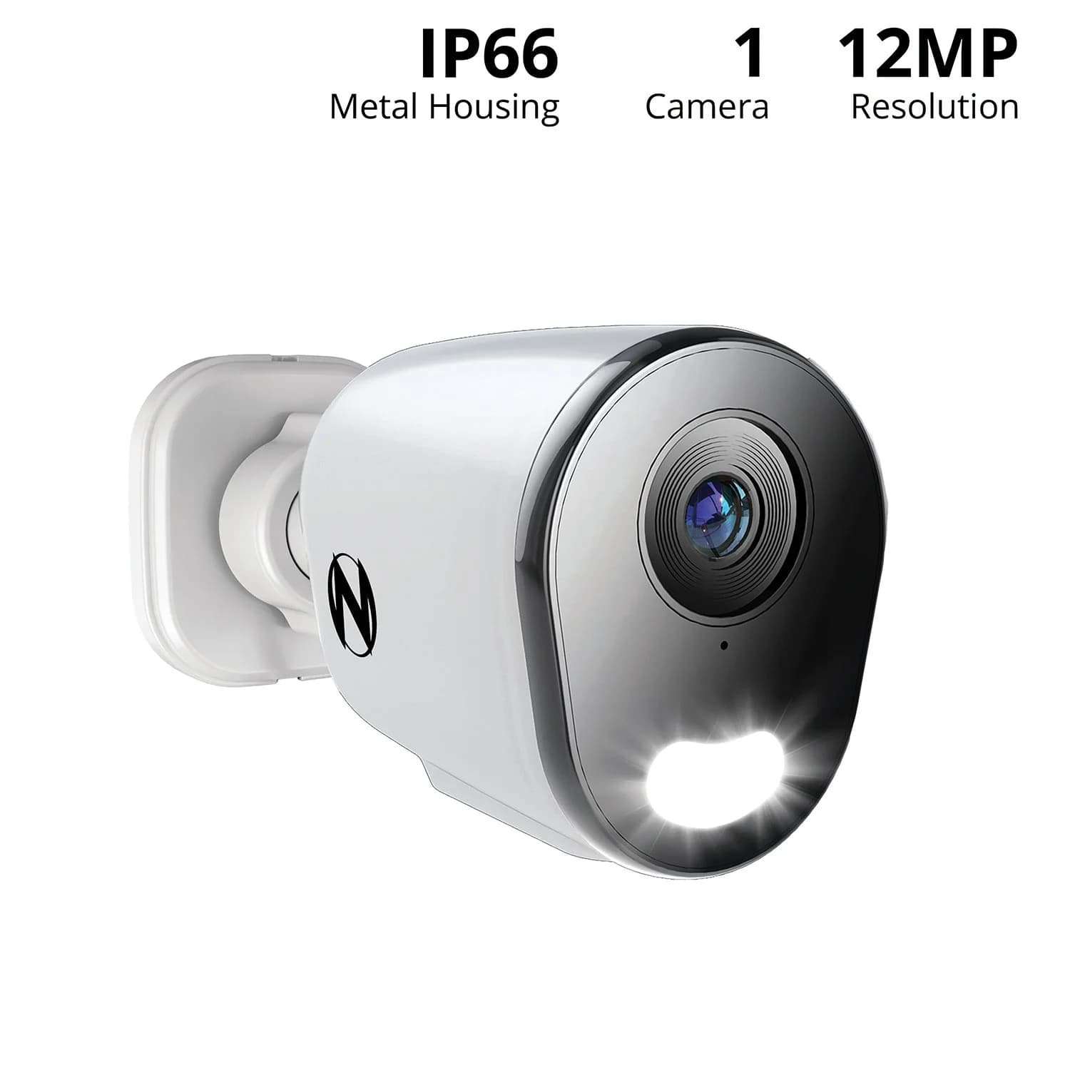 Ruggedized Add On Wired IP 4K+ 12MP Deterrence Camera with 2-Way Audio - 1 Pack - White