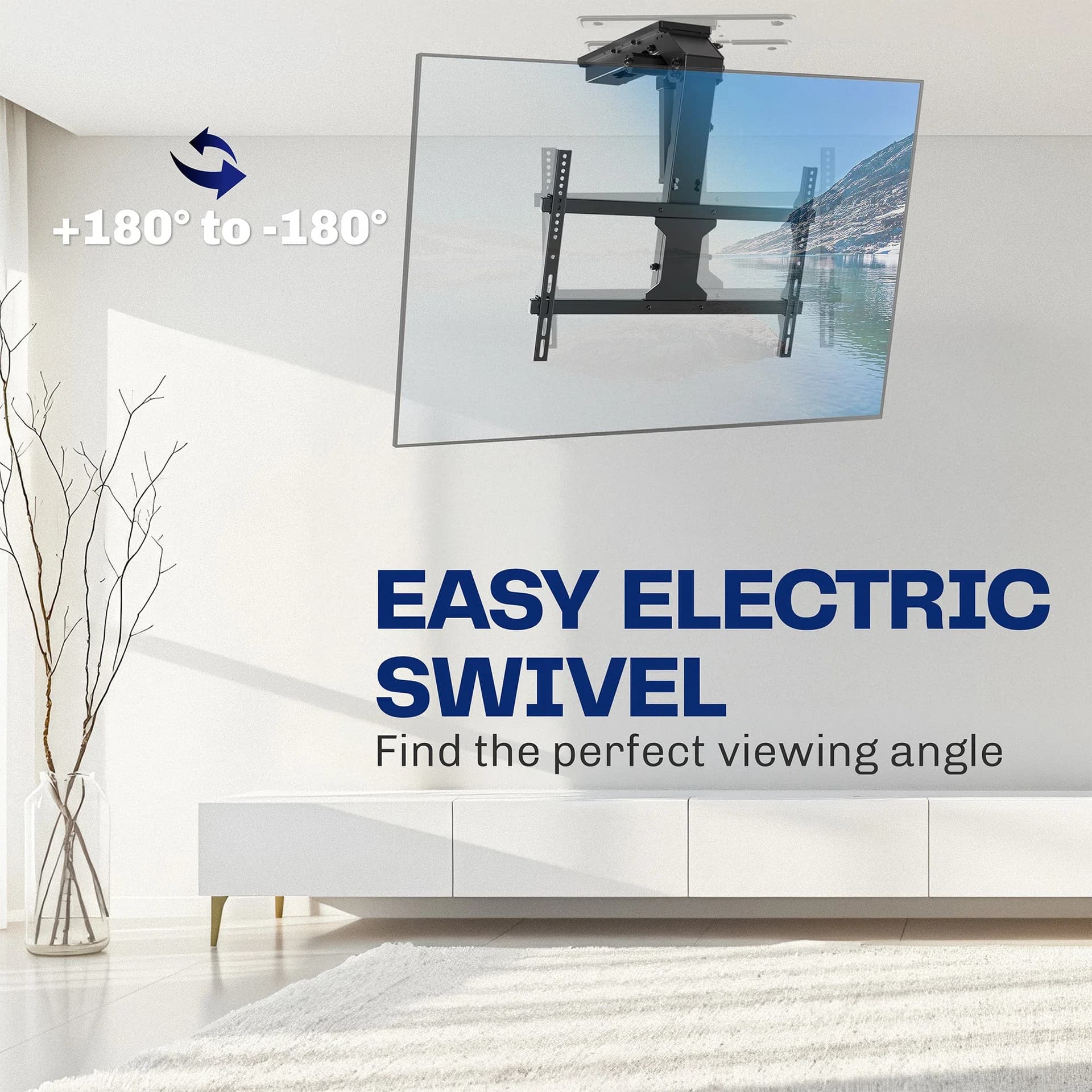 Electric Flip Down / Swivel Ceiling TV Mount - 37” to 86” Screens