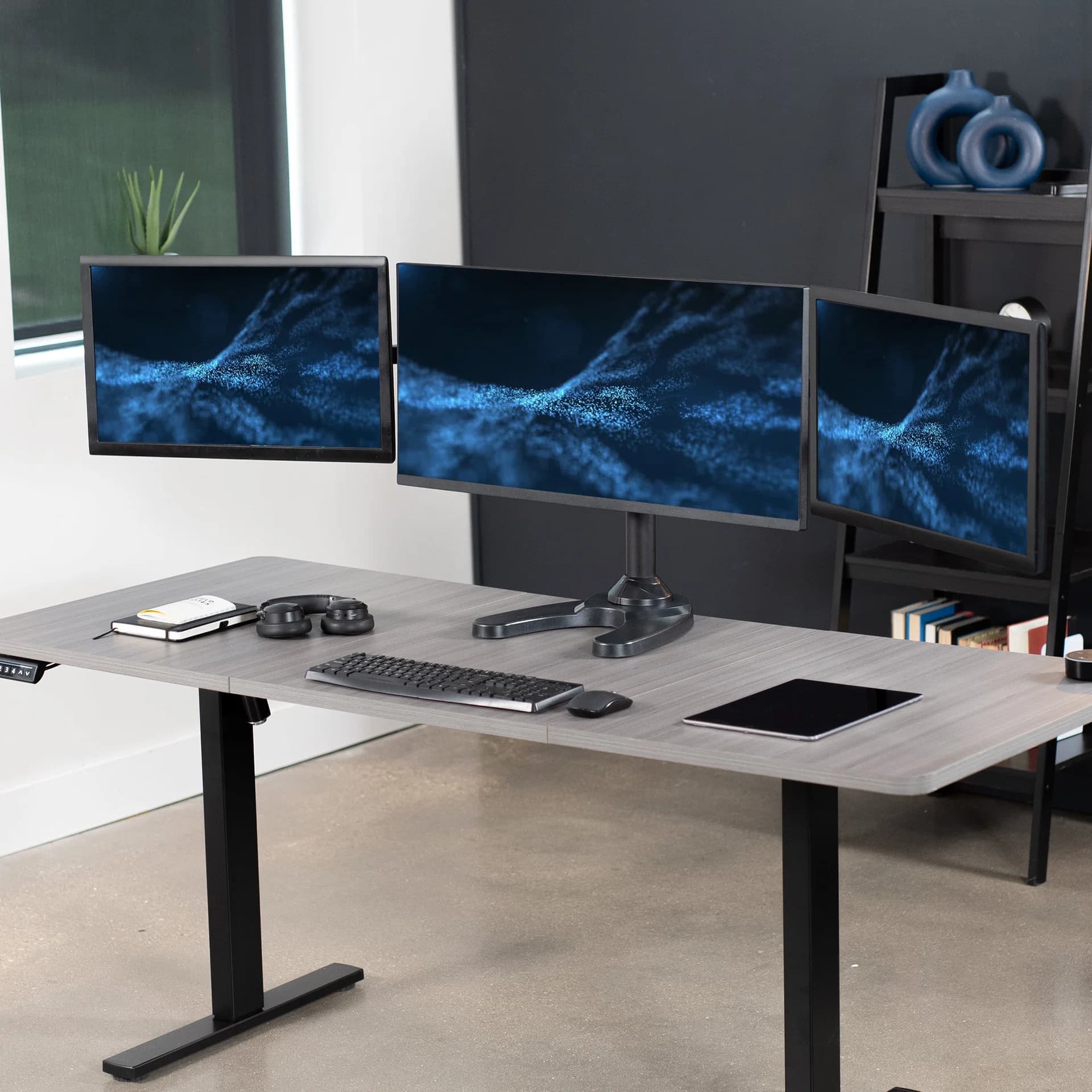 Triple Monitor Desk Stand - 23" to 32" Screens