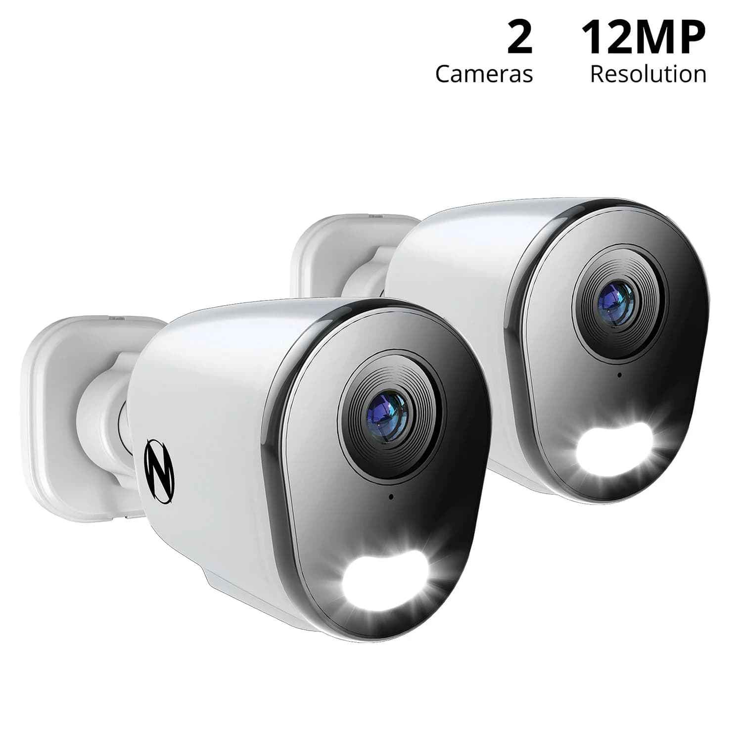 Add On Wired IP 4K+ 12MP Deterrence Camera with 2-Way Audio - 2 Pack - White
