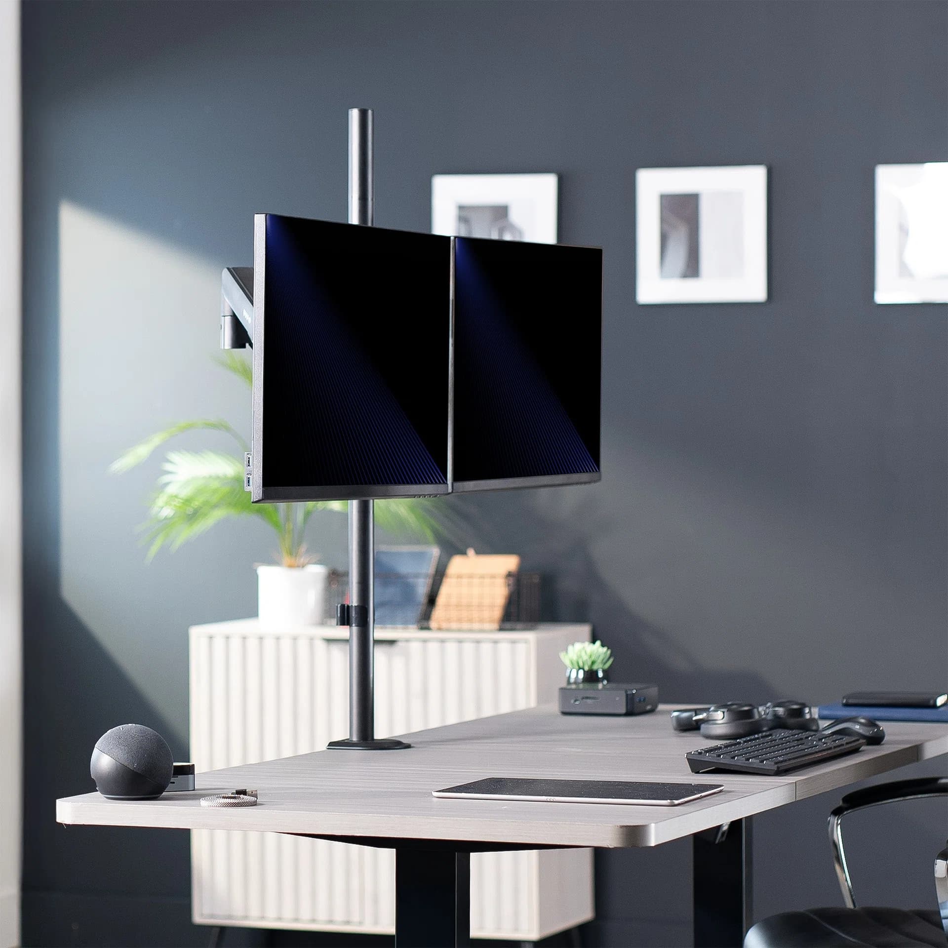 Mechanical Arm Dual Monitor Extra Tall Desk Mount - 17" to 32" Screens
