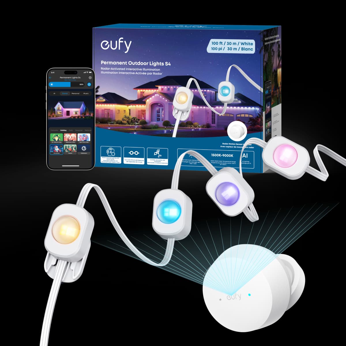 eufy Permanent Outdoor Lights S4 (100 ft with 72 LED Lights)