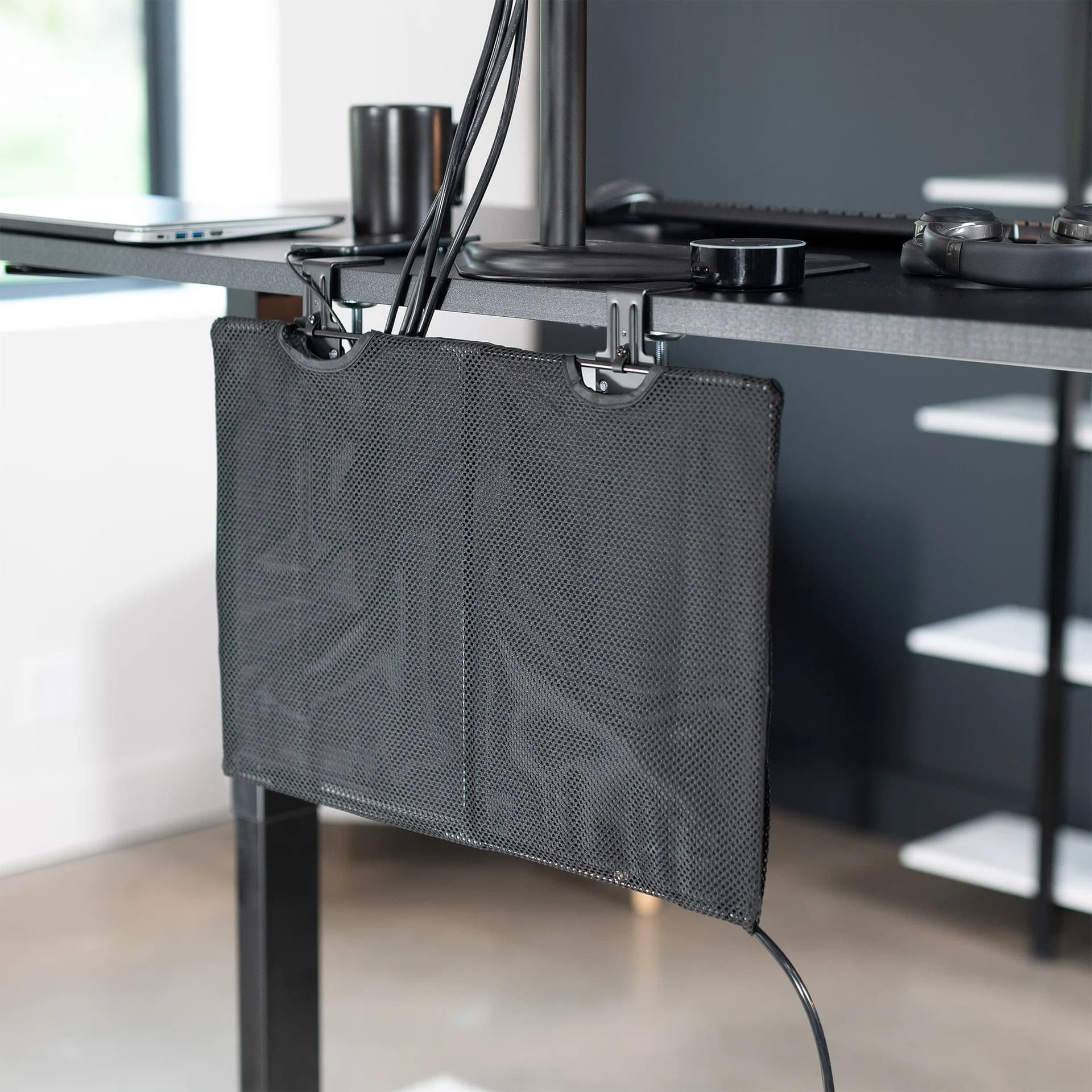 Clamp-on Cable Management Desk Skirt