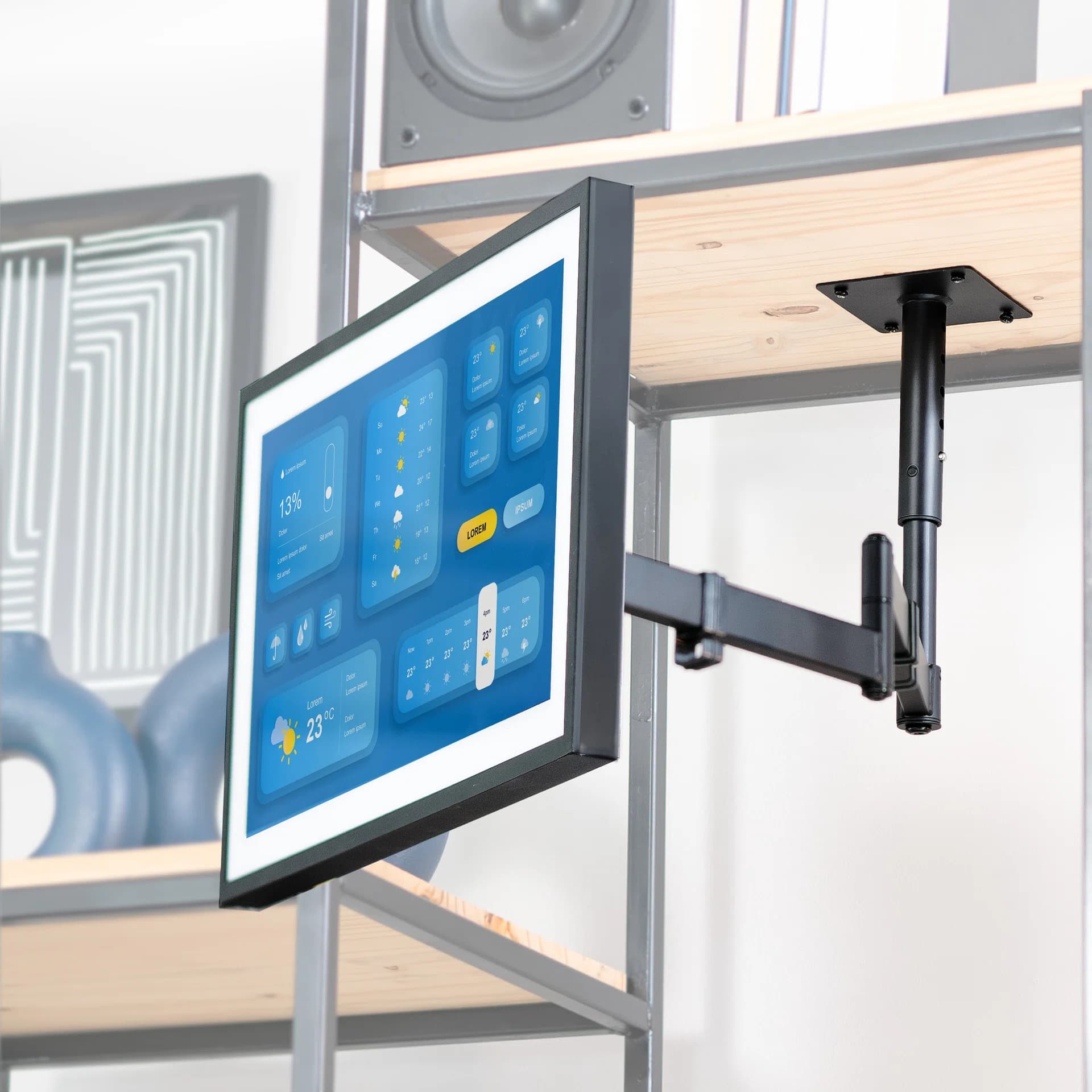 Under Cabinet Articulating TV / Monitor Mount - 13" to 27" Screens