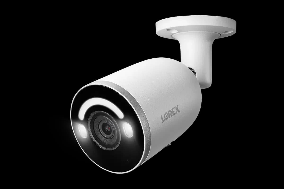 Lorex 4K IP Wired Bullet Security Camera with Smart Security Lighting and Smart Motion Detection
