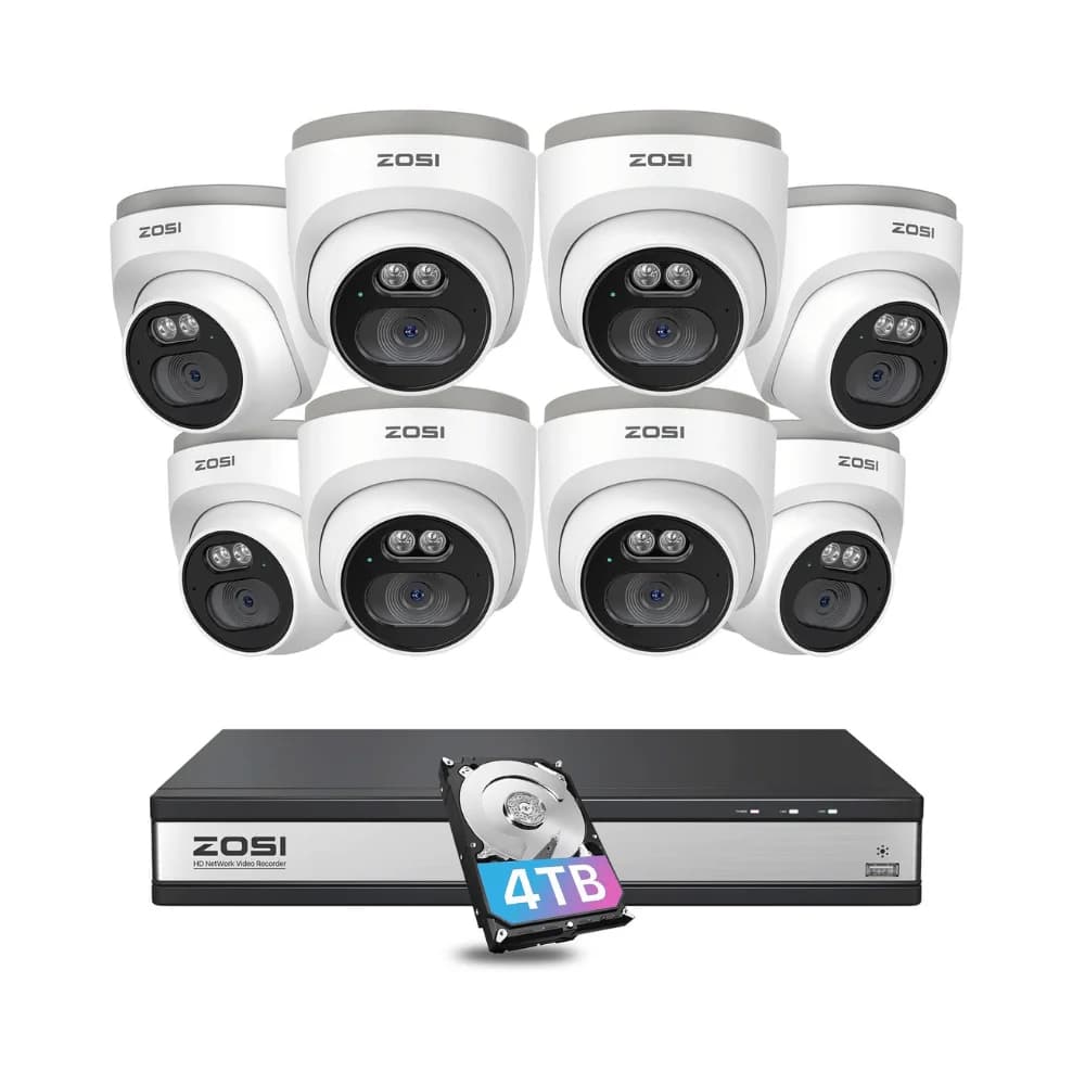 C220 12-Camera White 4MP 16-Channel PoE System — 4TB