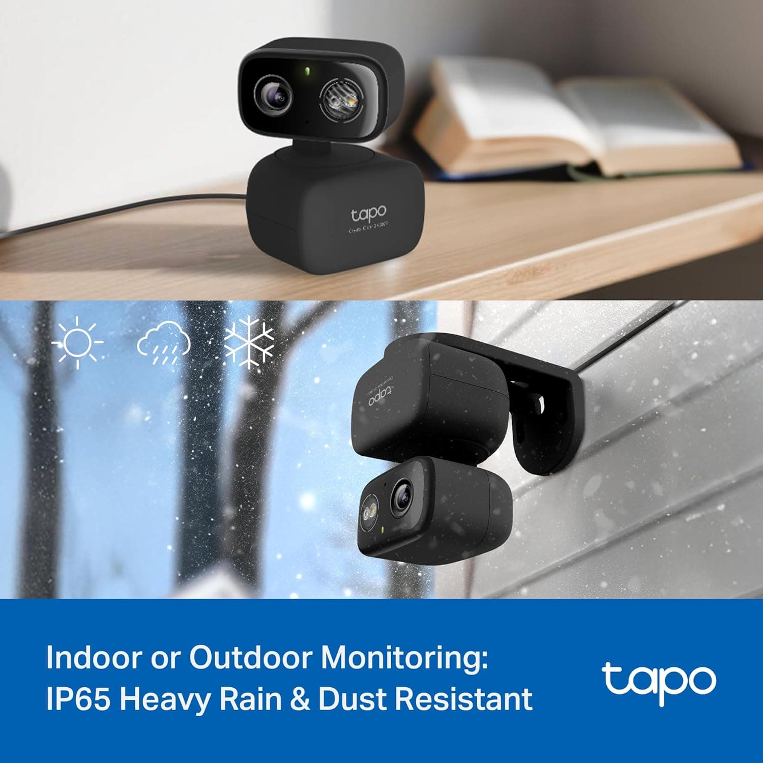 2K Pan/Tilt Indoor/Outdoor Security Camera  HybridCam 360, Tapo C217(2-Pack)
