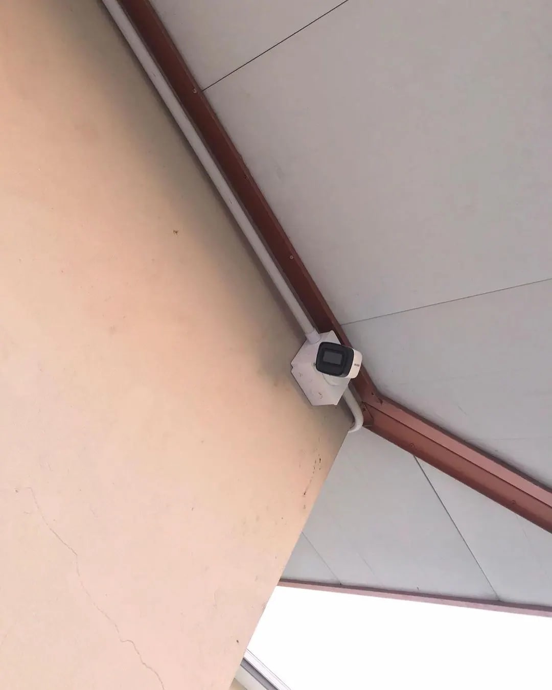 Real commercial security camera installation
