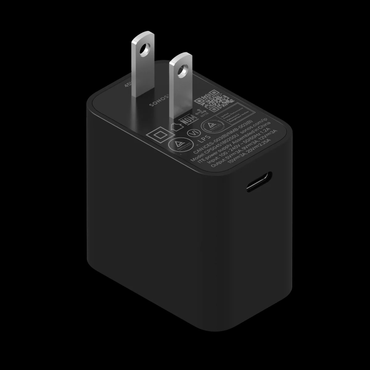 Sonos 45W USB-C Power Adapter: Black