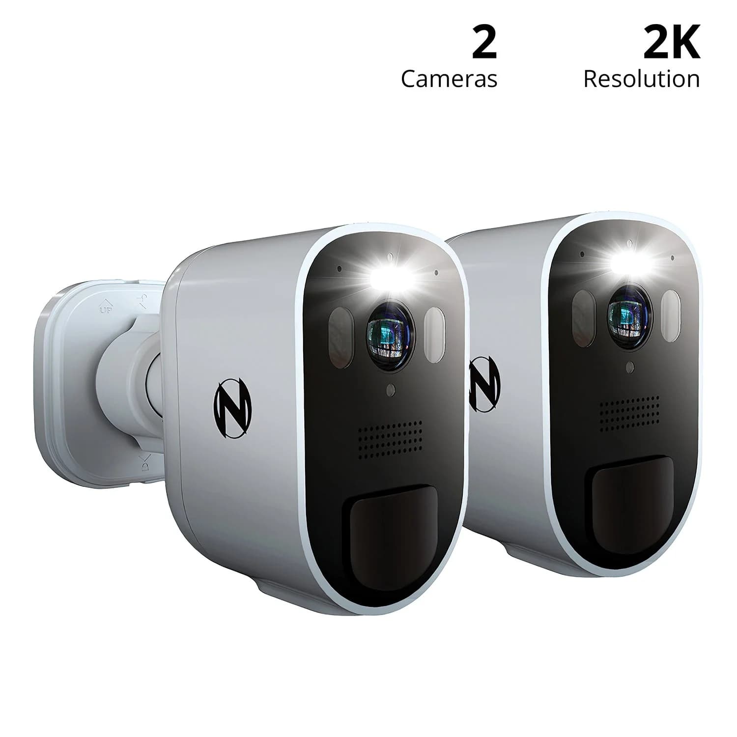 Wire Free 2K Spotlight Camera with 2-Way Audio - 2 Pack - White