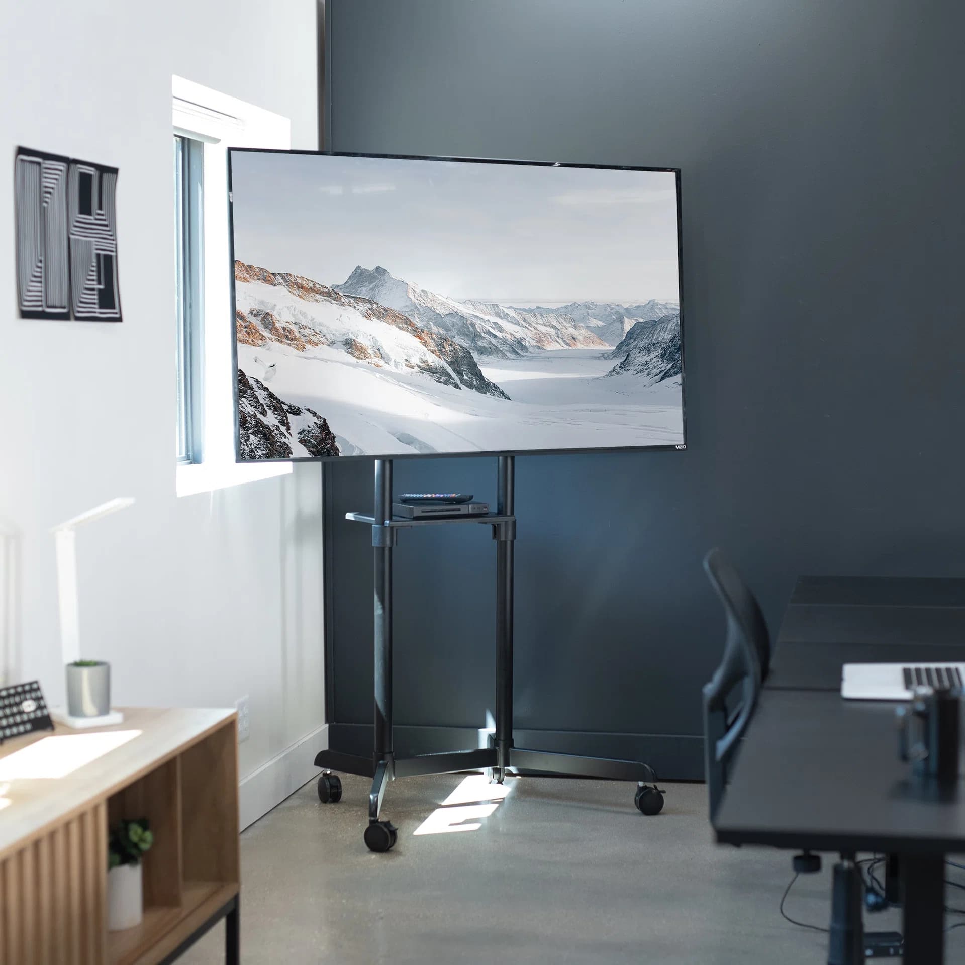 Rotating Mobile TV Cart - 32" to 88" Screens