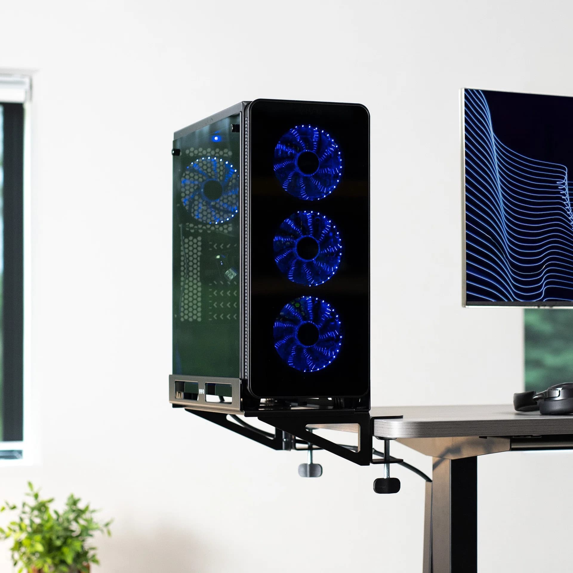 Deskside and Wall Gaming PC Mount