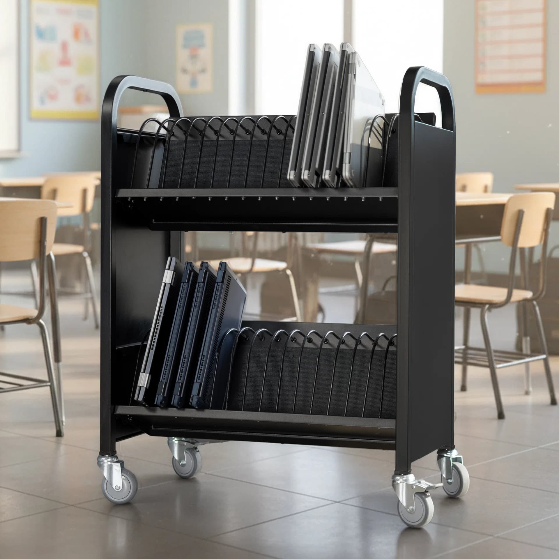 32-Bay Laptop and Table Open Charging Station Cart