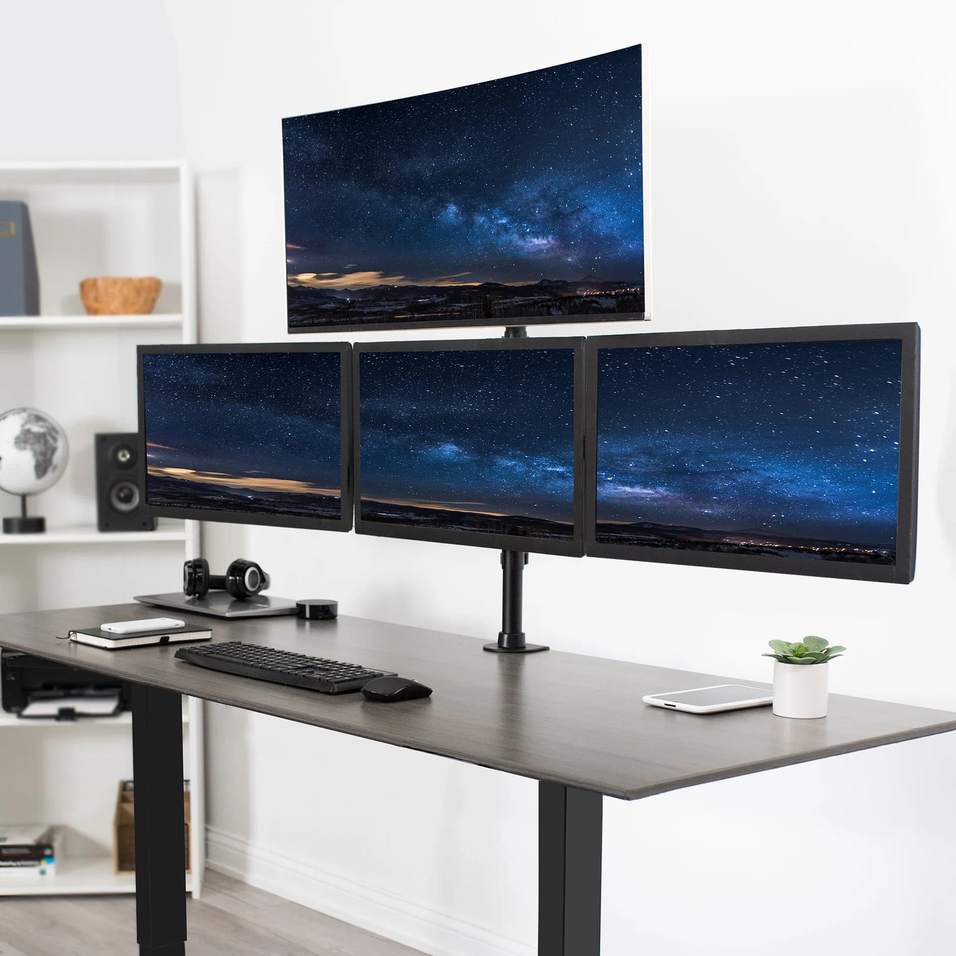 Quad Monitor Desk Mount - 13” to 24" Screens