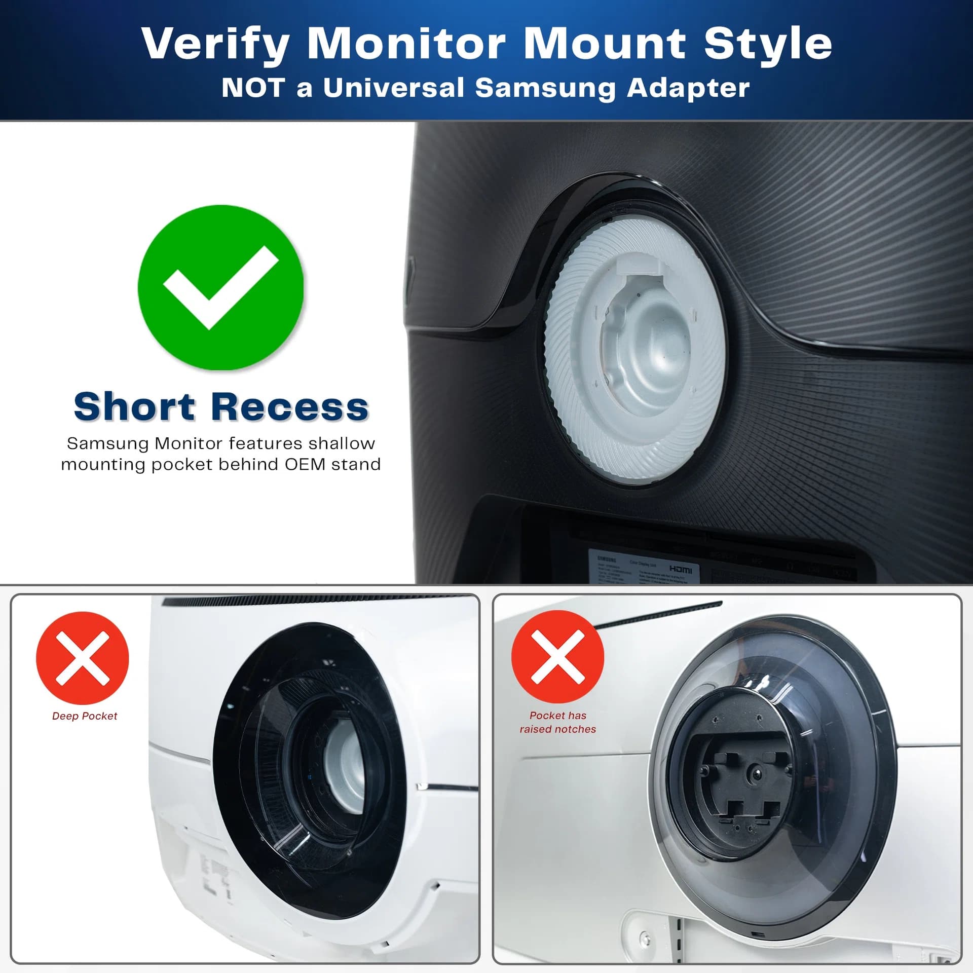 VESA Adapter Designed for Compatible Samsung Monitors