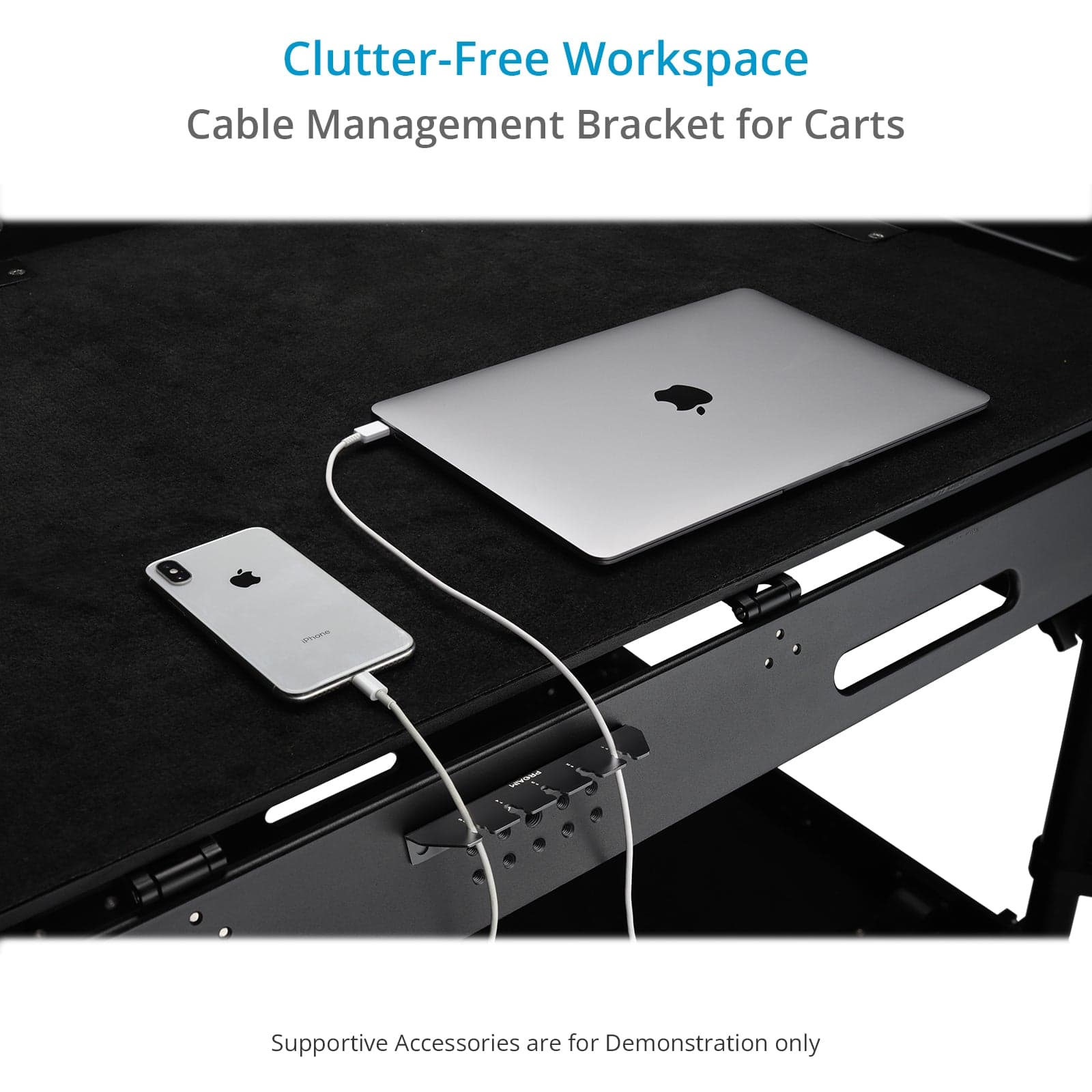 Cable Management Bracket for Video Camera Production Carts