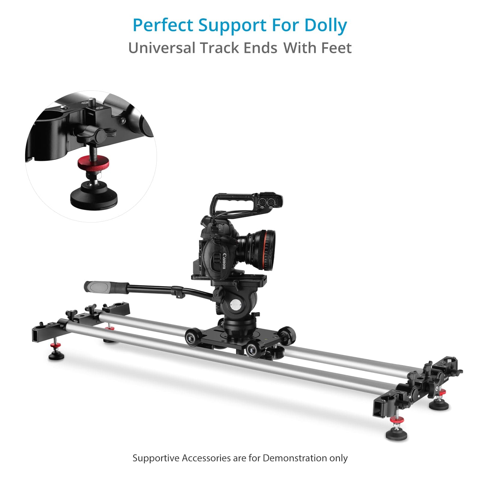 Polaris Mini Portable Video Camera Dolly w Universal Track Ends | Mitchell & 75mm Bowl Mount