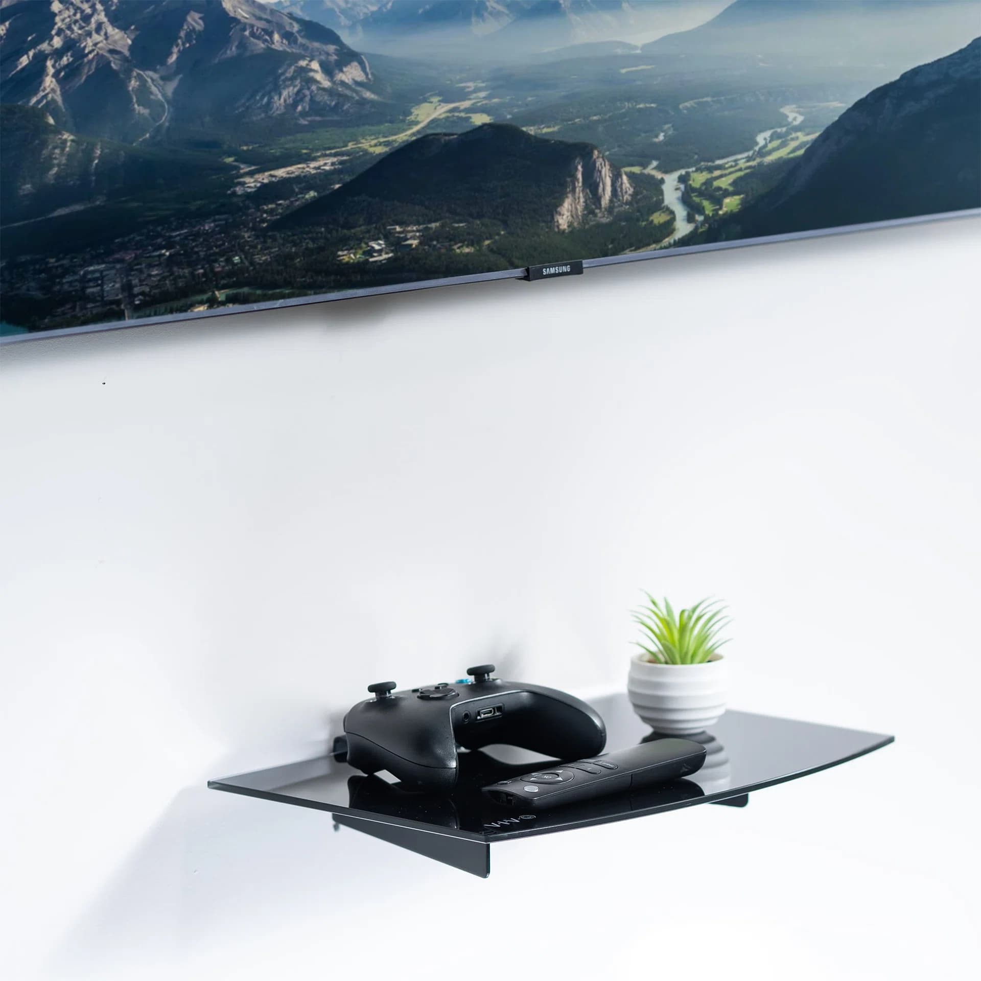 Tempered Glass Floating Wall Shelf