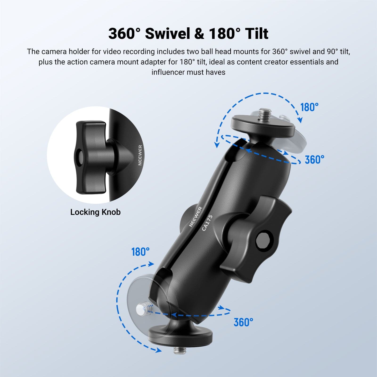 CA175 Motorcycle Bicycle Handlebar Car Mount Action Camera Accessories Kit