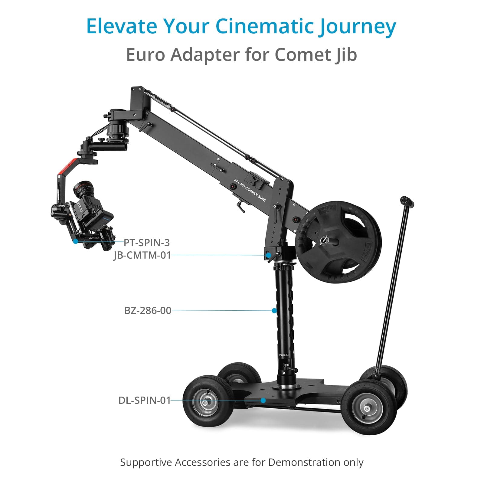 Euro Adapter for Pan Tilt Head for Comet Camera Jib Crane