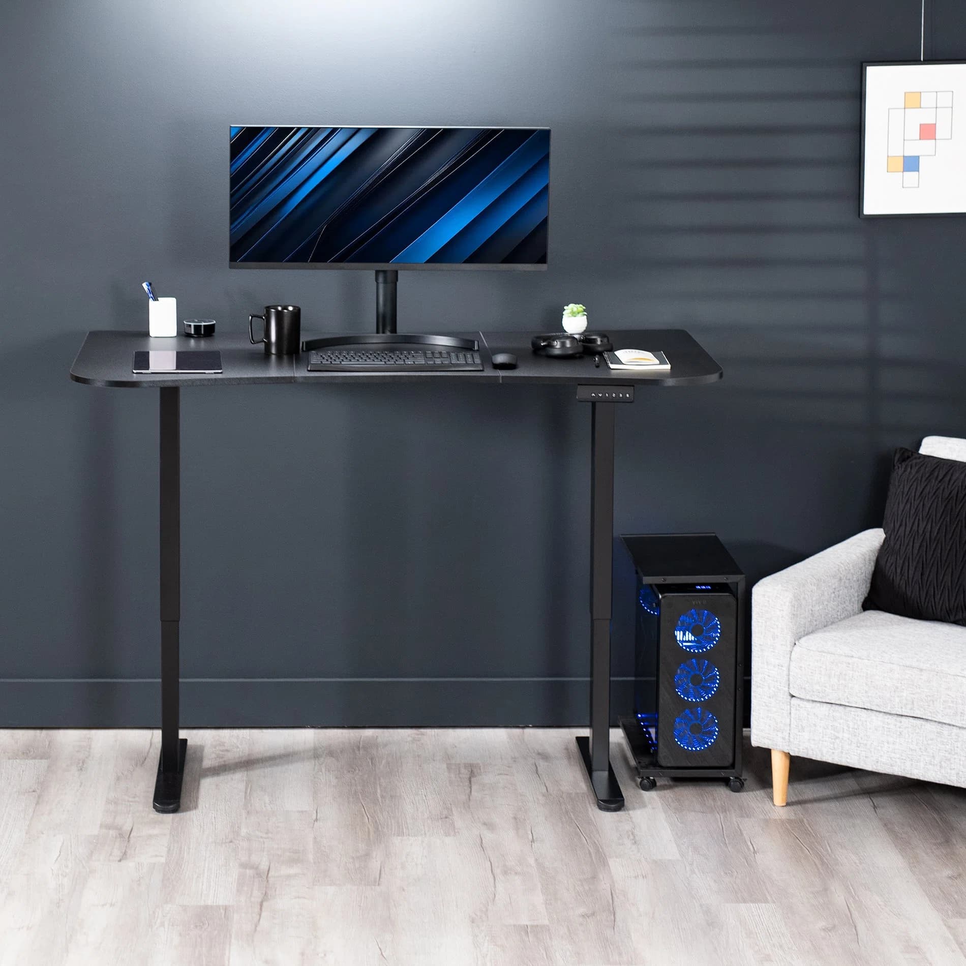 E2 Series - 63" x 32" Dual Motor Electric Desk with Push Button Memory Controller