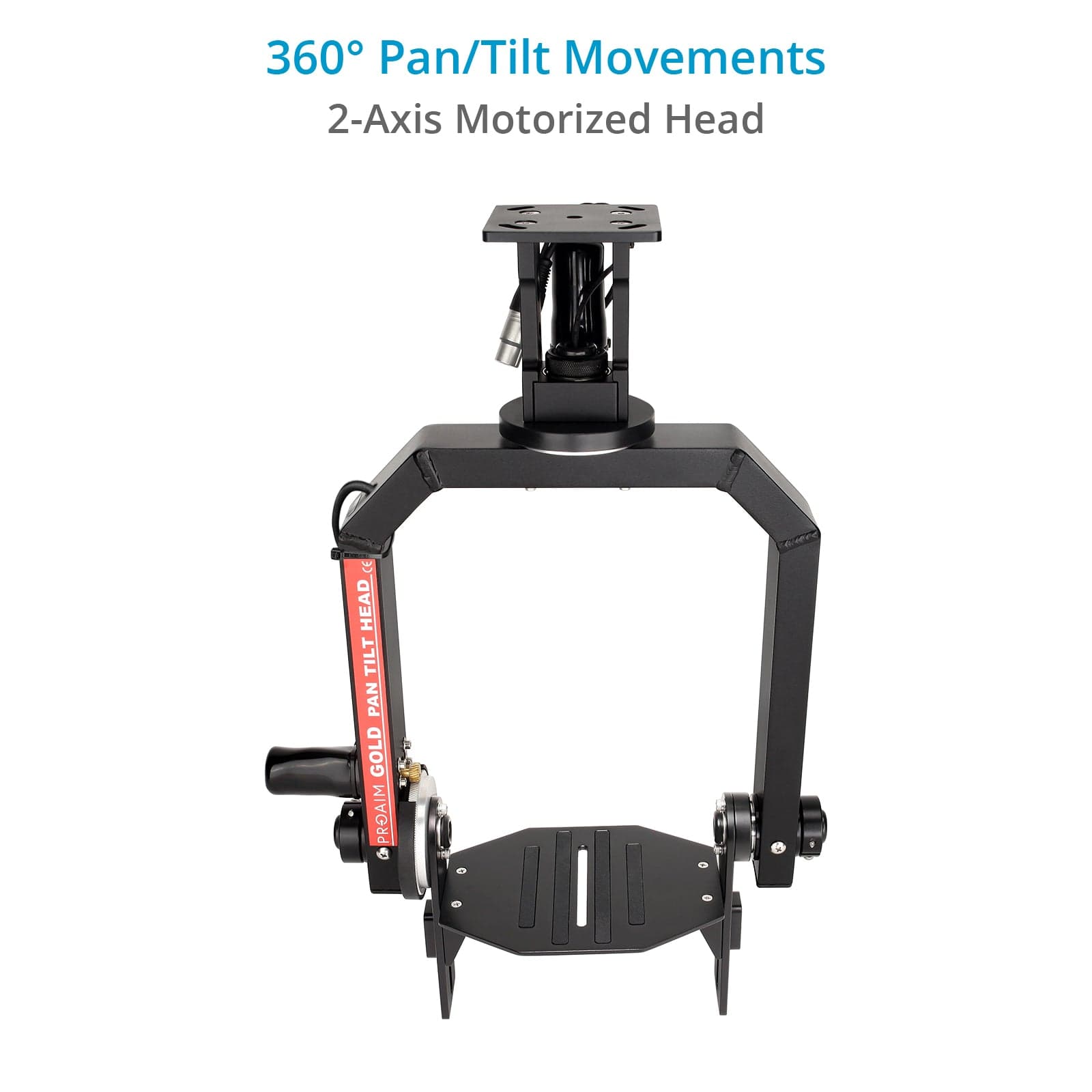 Gold Pan Tilt Head for Camera Jib Crane, Payload - 7.5kg/16.5lb