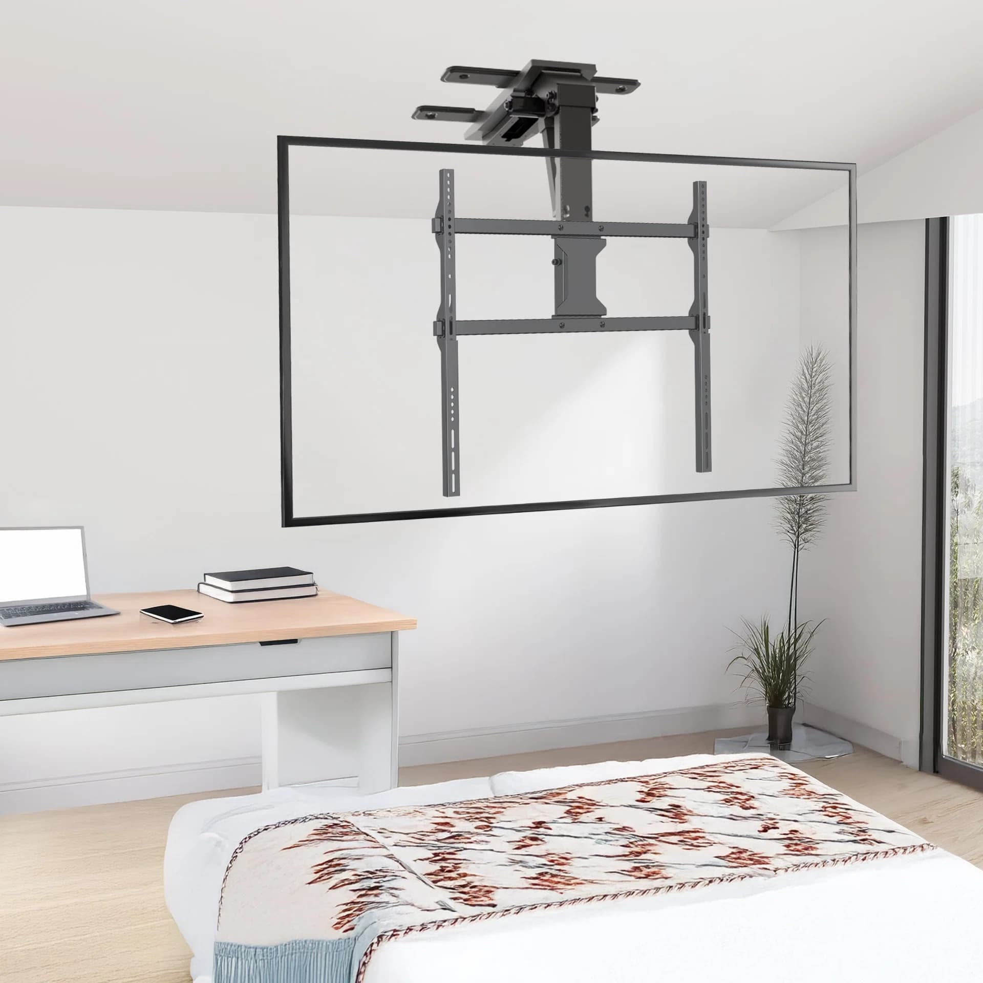 Electric Flip Down Ceiling TV Mount - 37" to 86" Screens