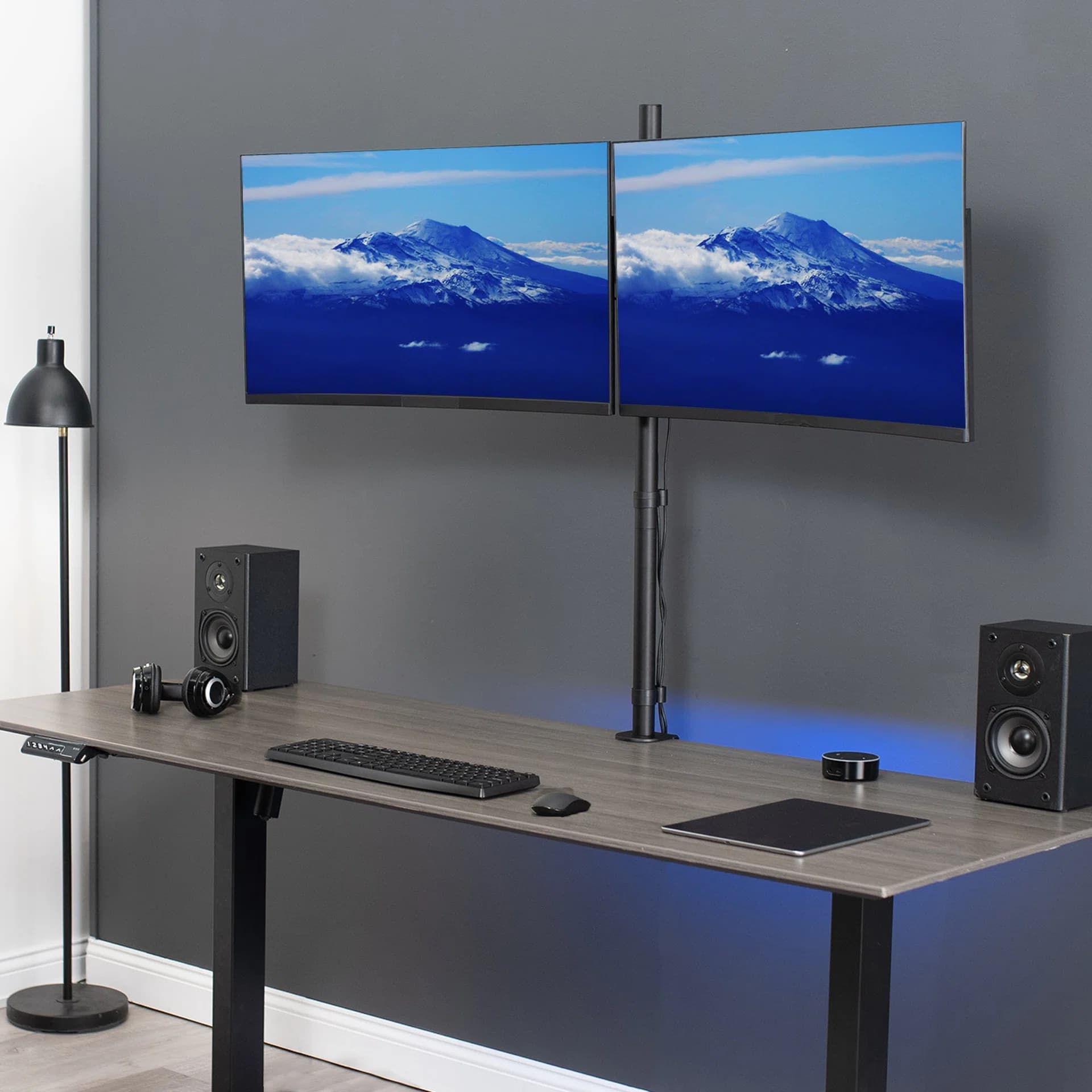 Dual Monitor Extra Tall Desk Mount - 13" to 32" Screens